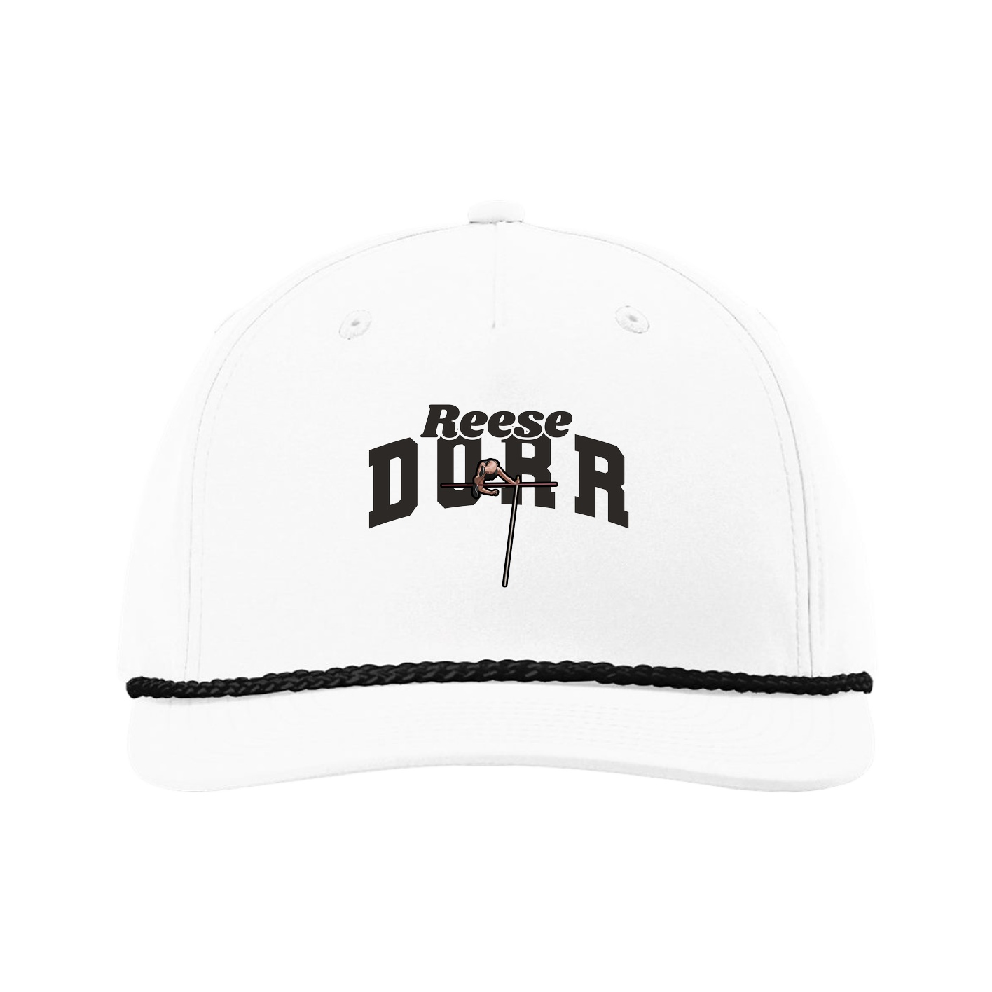 Five-Panel Classic Rope Cap — Signature Arch in White