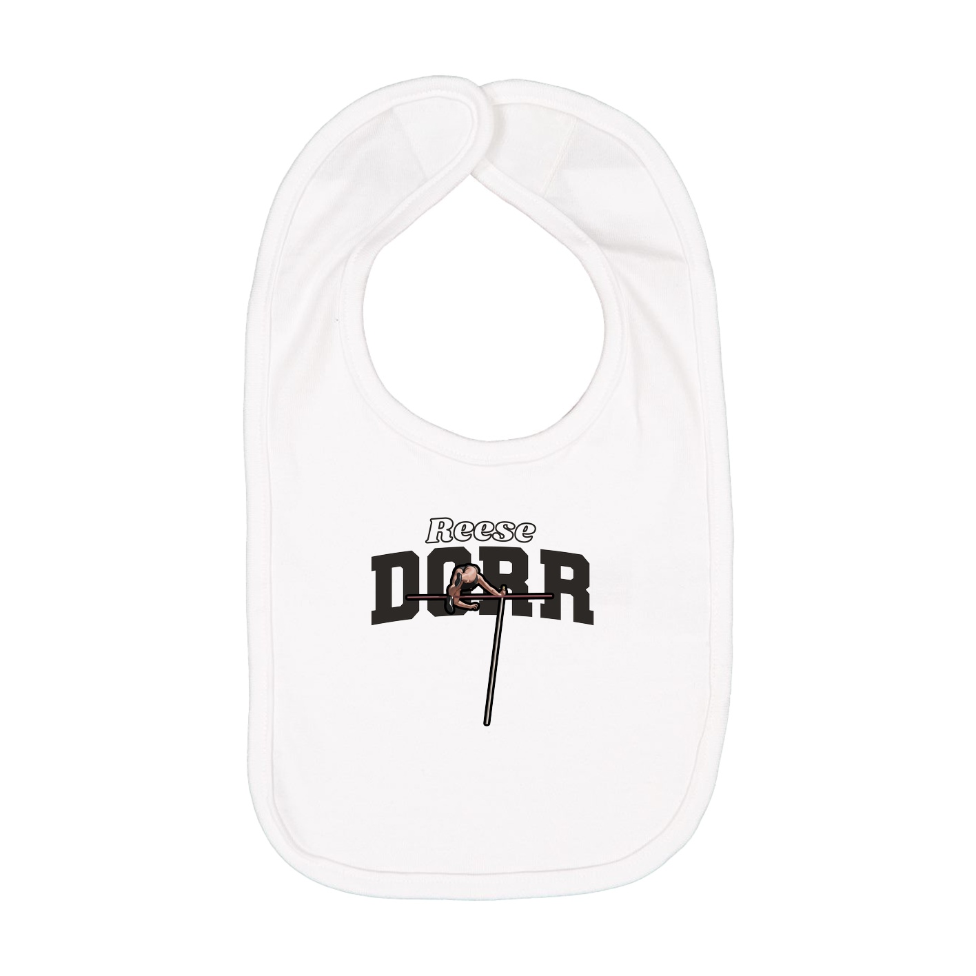 Infant Bib — Name Arch in White