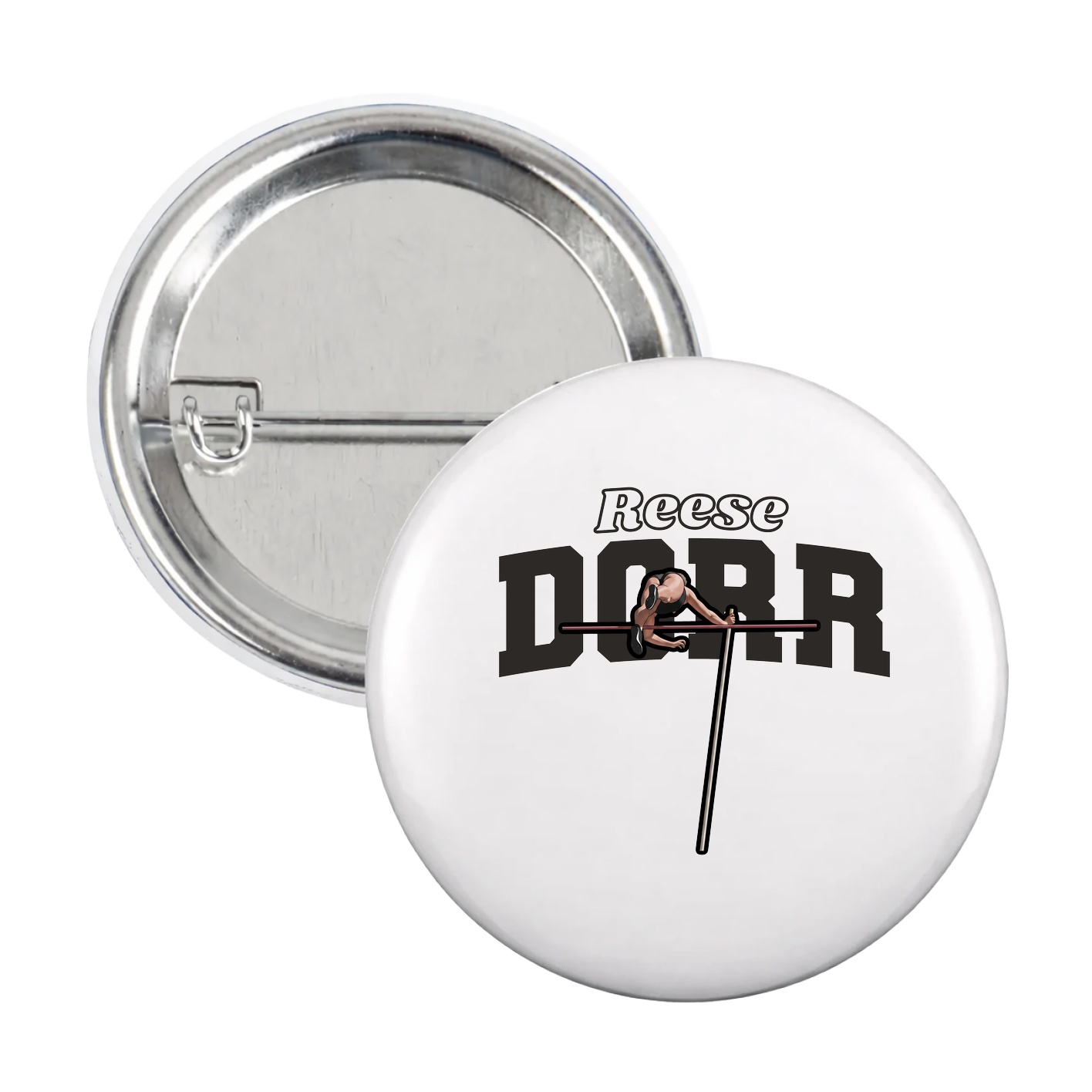 Game Day Button — Name Arch in White