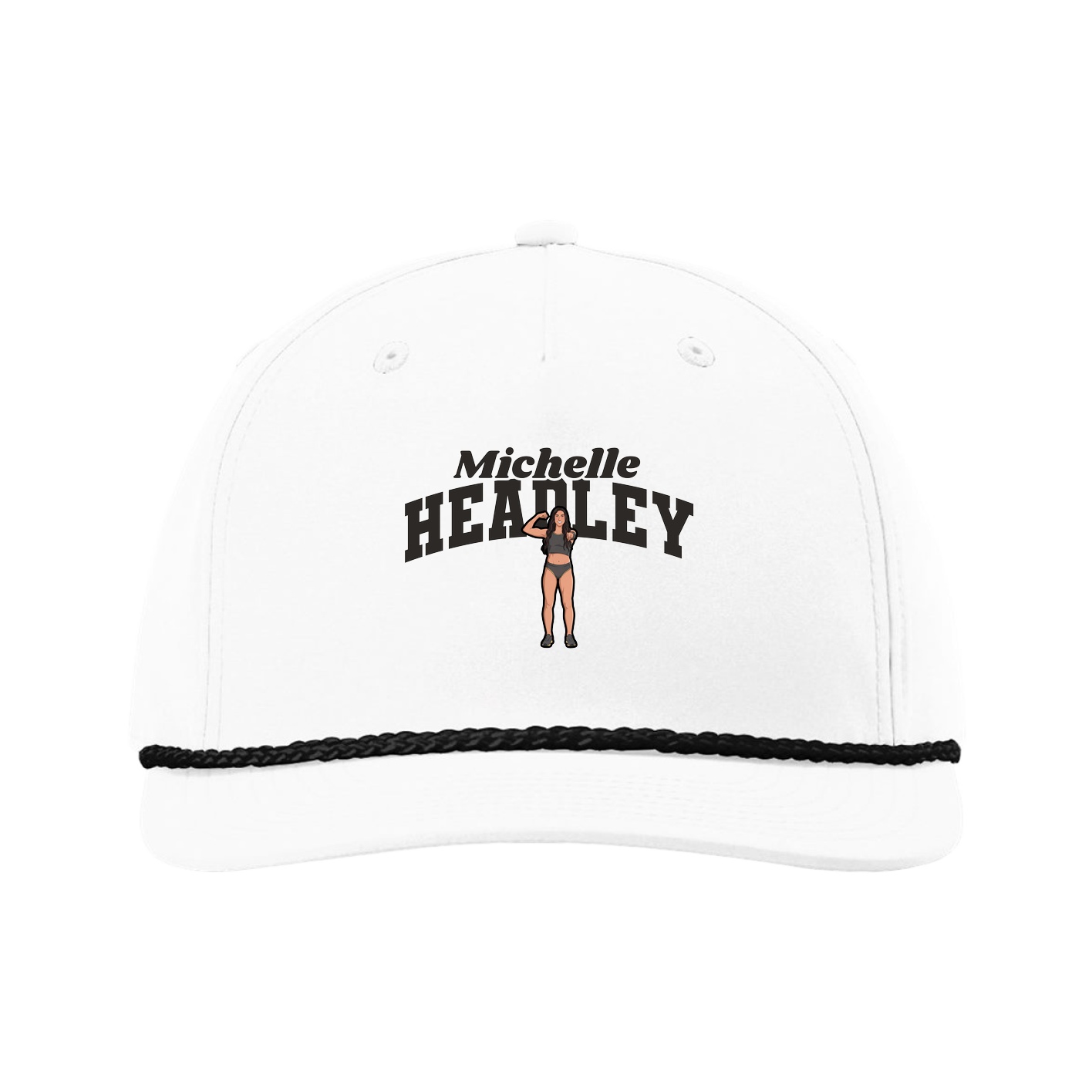 Five-Panel Classic Rope Cap — Signature Arch in White