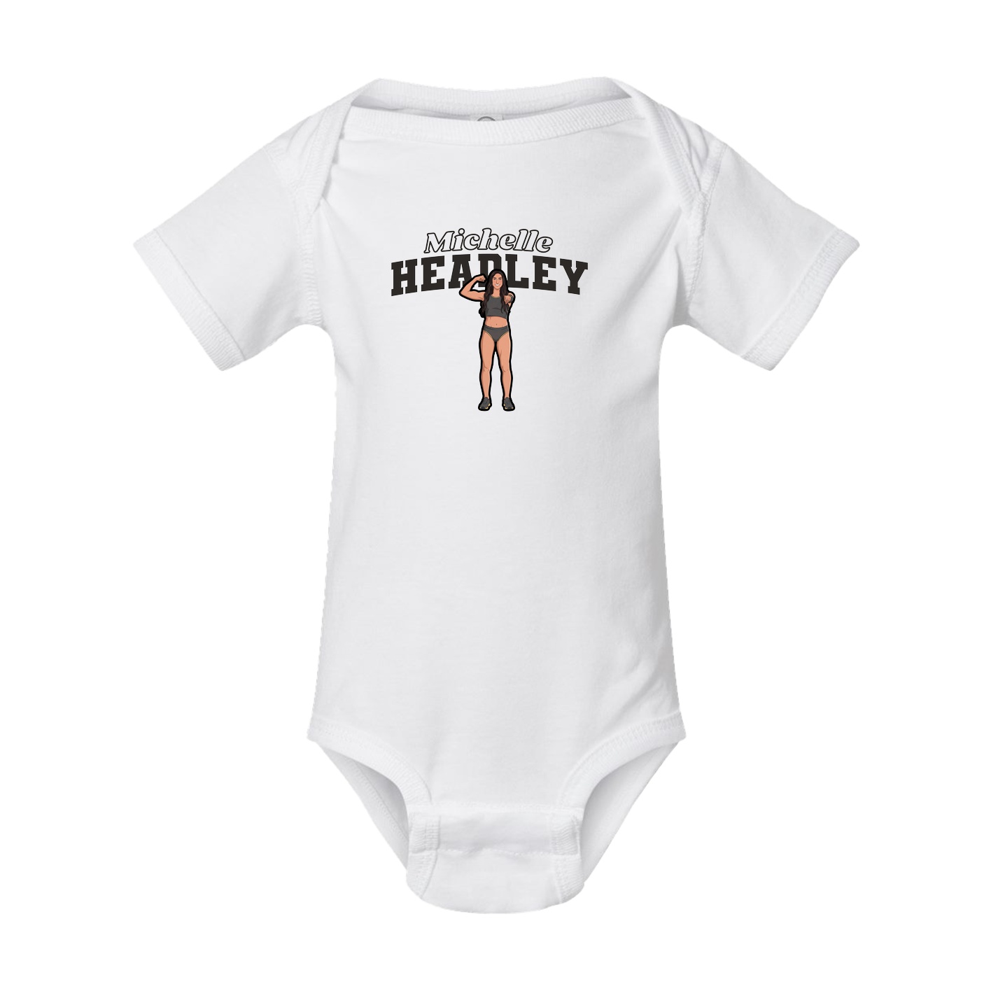 Baby Onesie — Name Arch in White