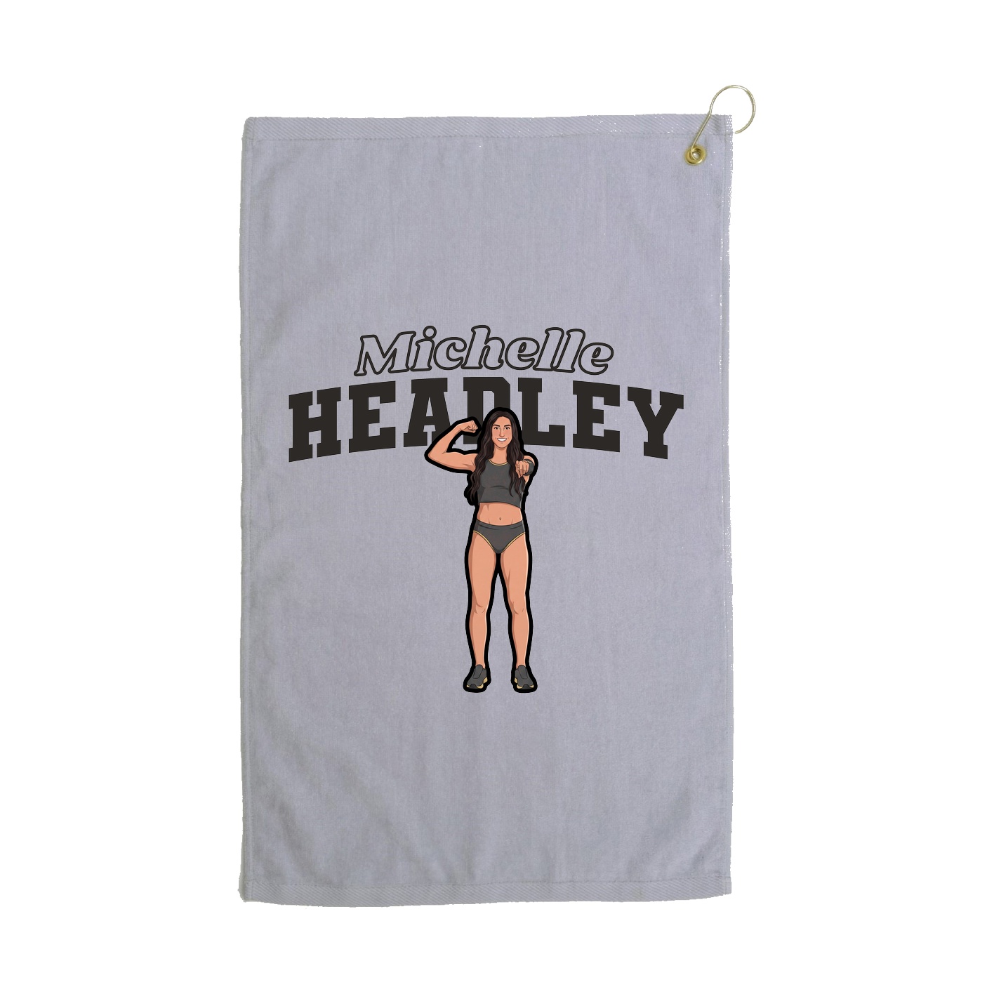 Golf Towel — Name Arch in Grey
