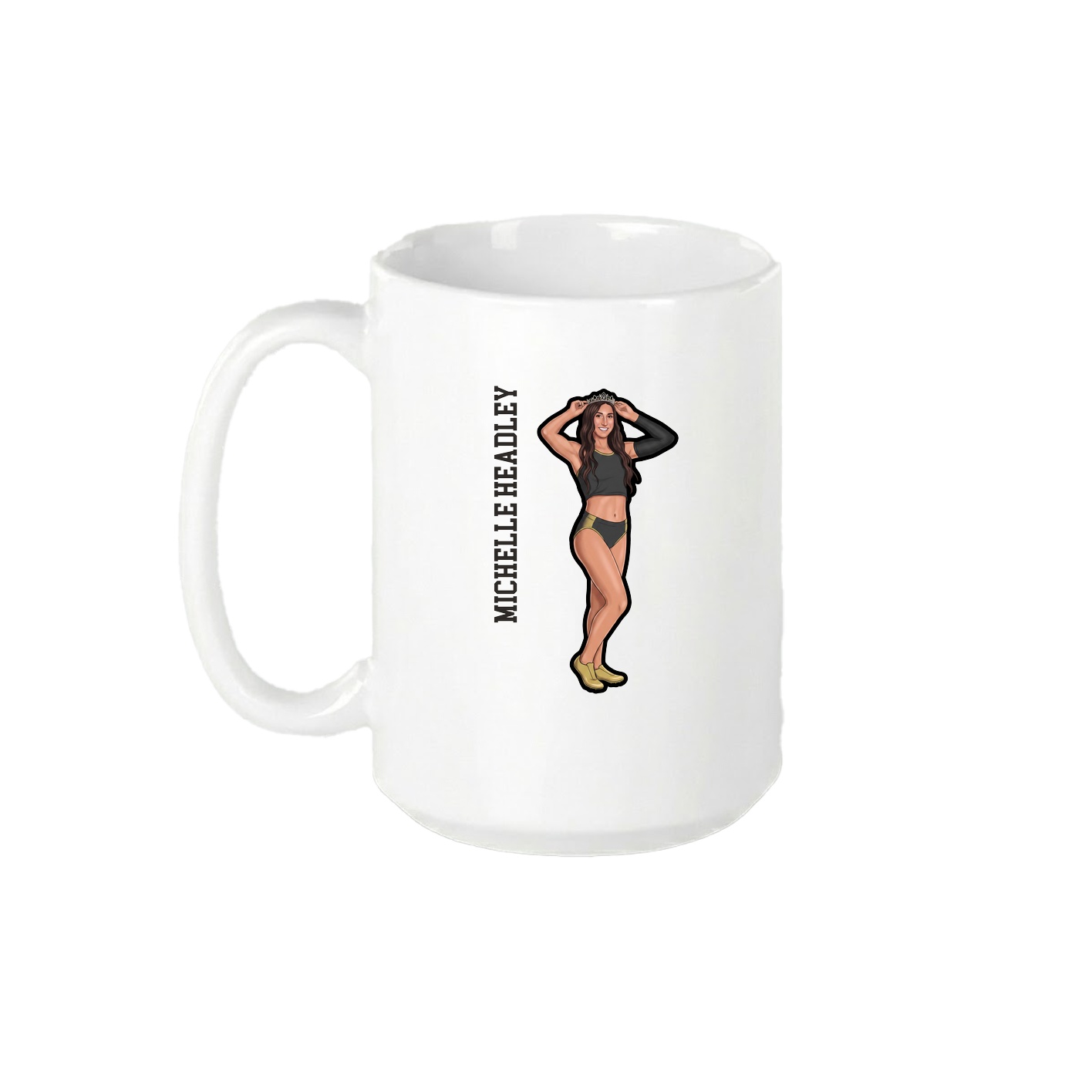 15oz Coffee Mug — Name Vertical in White