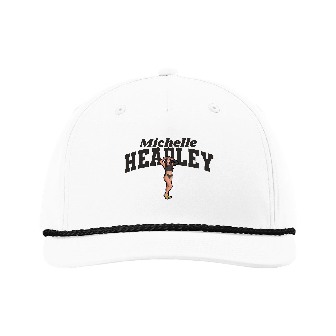 Five-Panel Classic Rope Cap — Signature Arch in White
