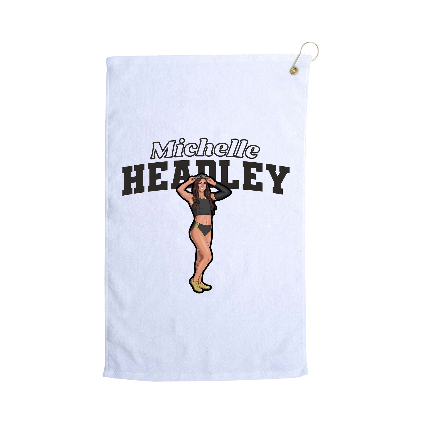 Golf Towel — Name Arch in White