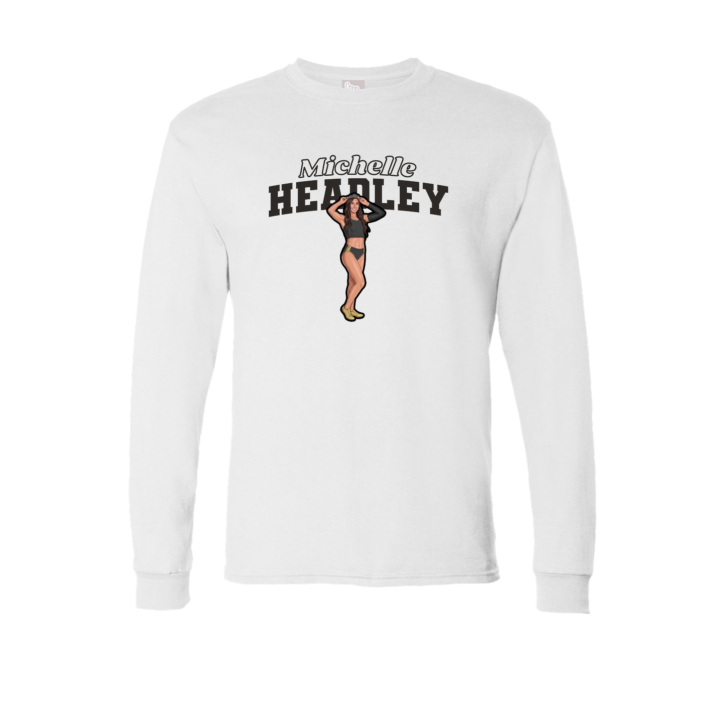 Long Sleeve Tee — Name Arch in White