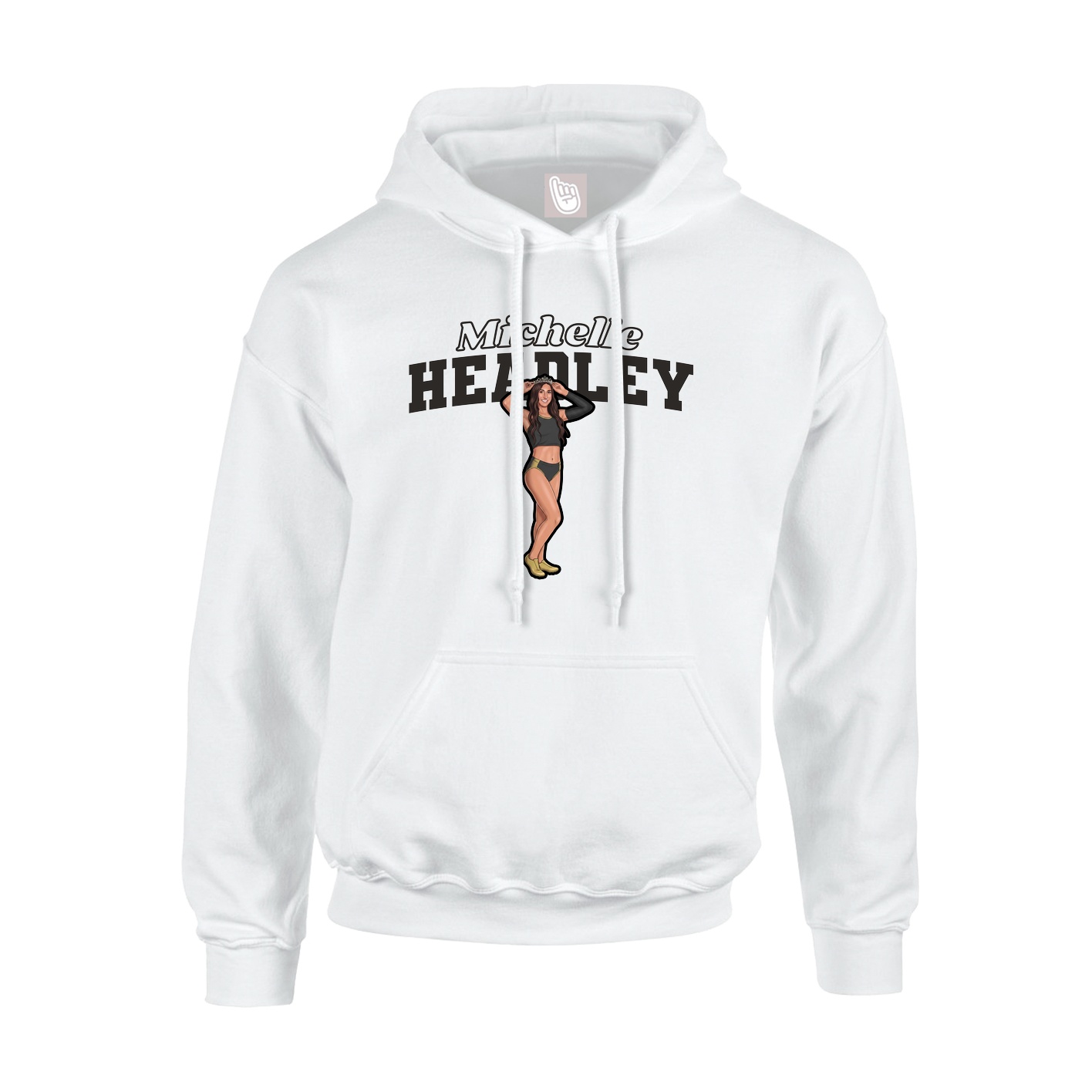 Youth Hoodie — Name Arch in White