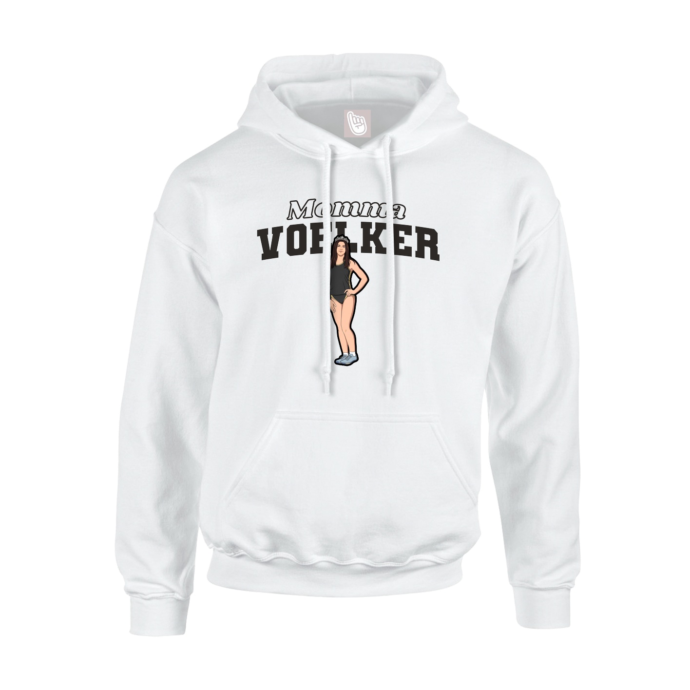 Youth Hoodie — Mothers Day Block in White