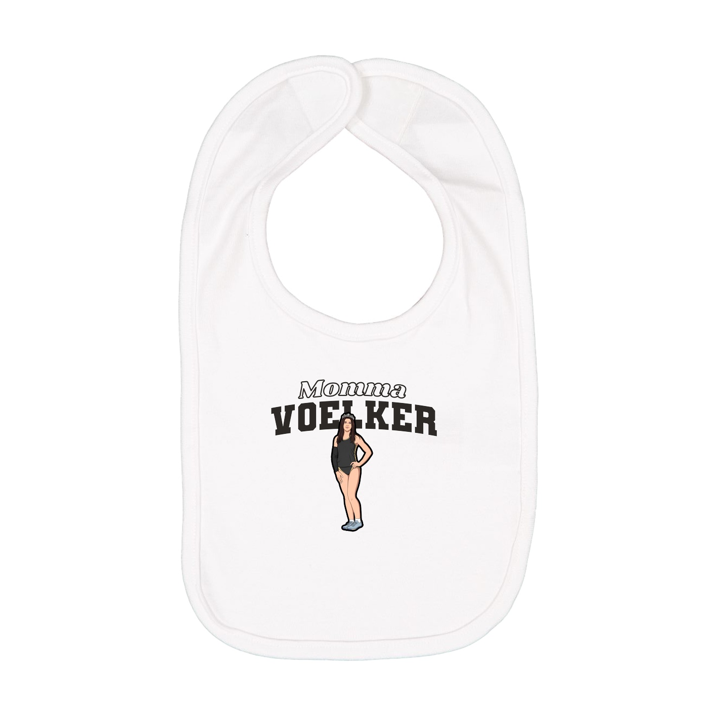 Infant Bib — Mothers Day Block in White
