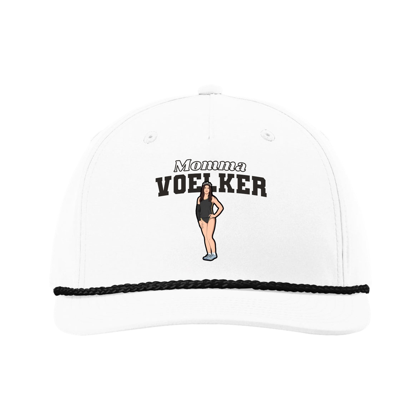 Five-Panel Classic Rope Cap — Mothers Day Block in White