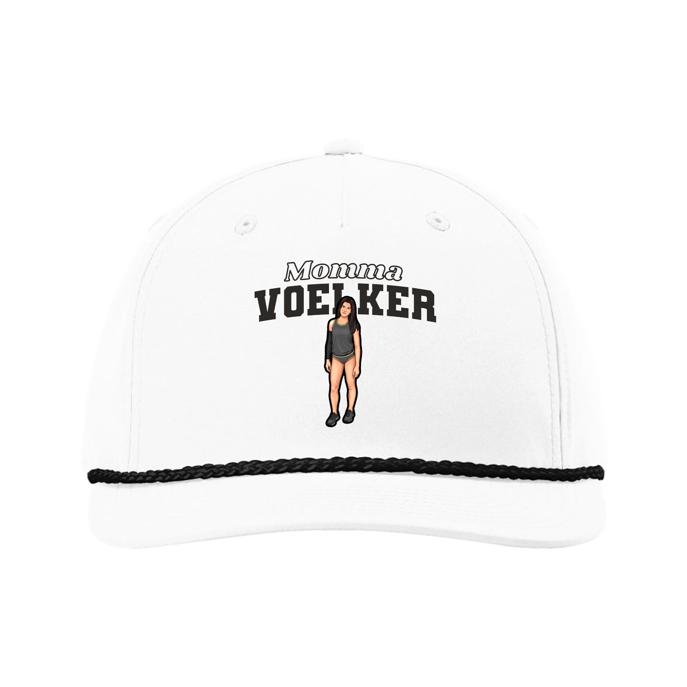 Five-Panel Classic Rope Cap — Mothers Day Block in White
