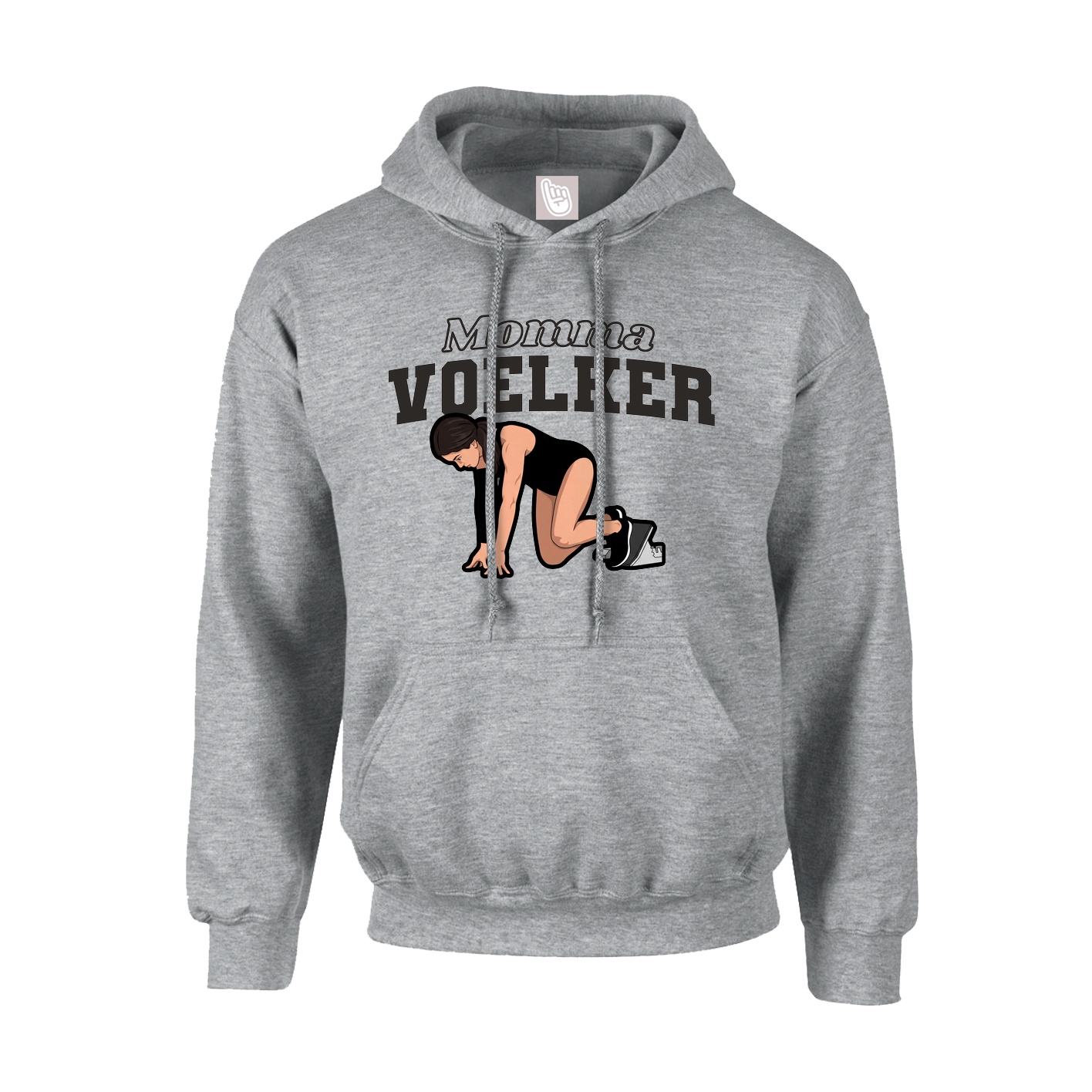 Youth Hoodie — Mothers Day Block in Grey