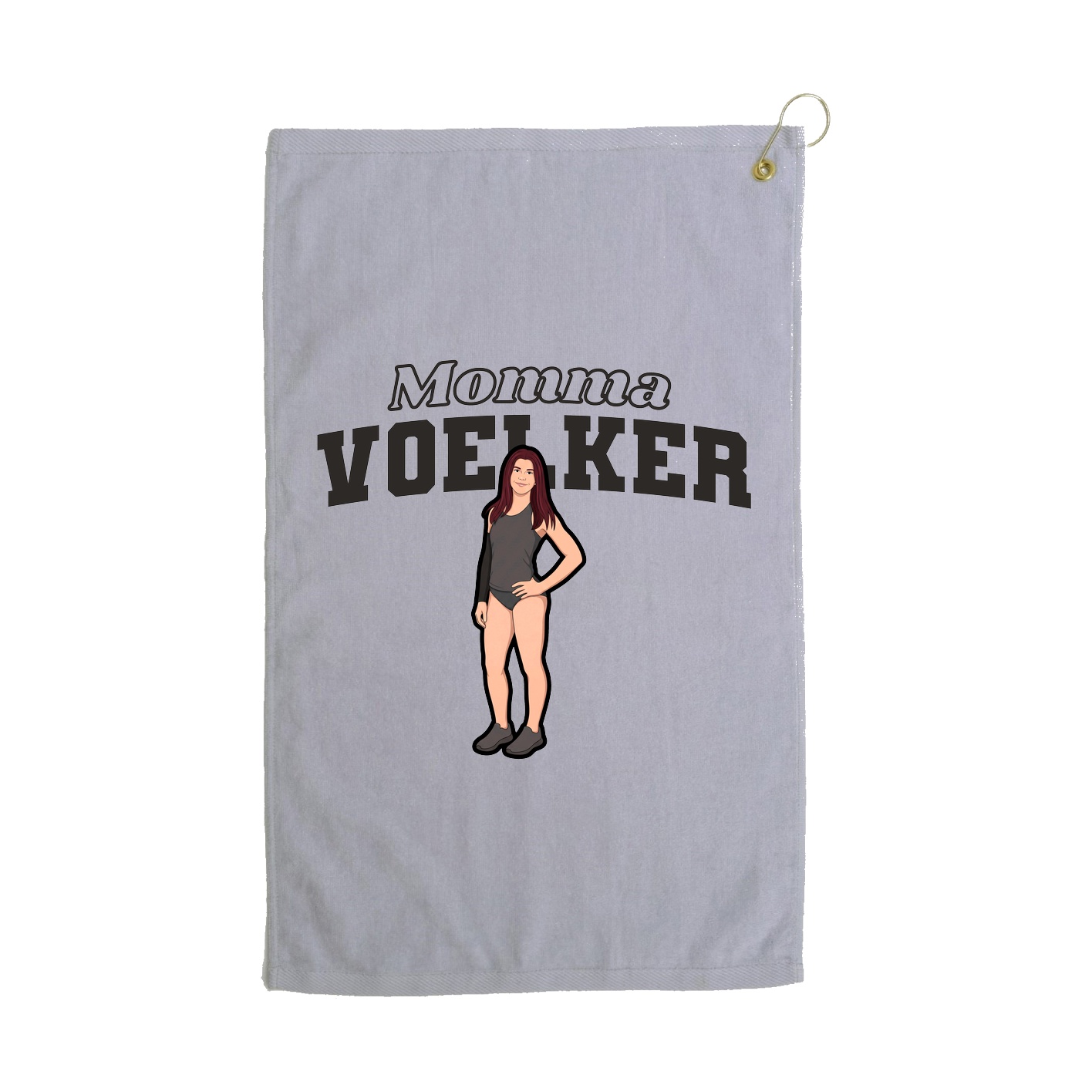 Golf Towel — Mothers Day Block in Grey