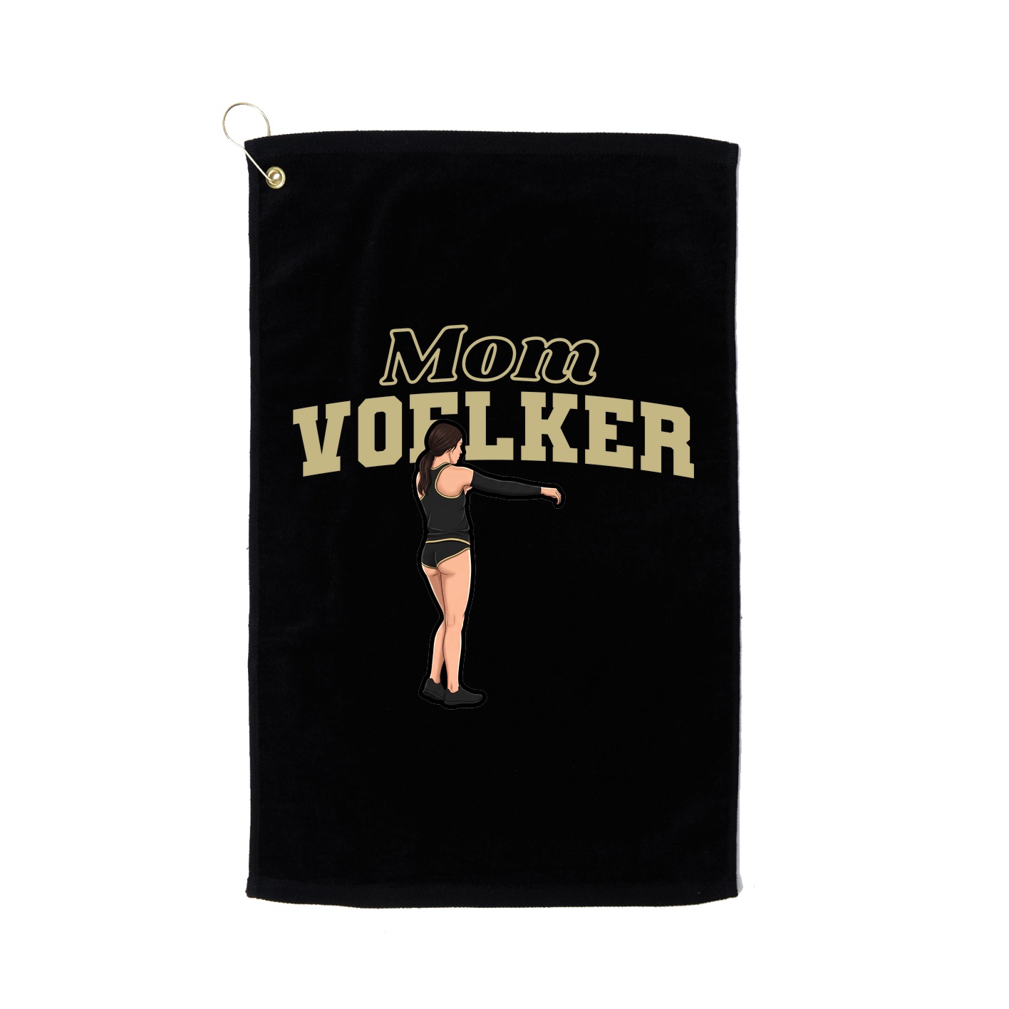 Golf Towel — Mothers Day Block in Black