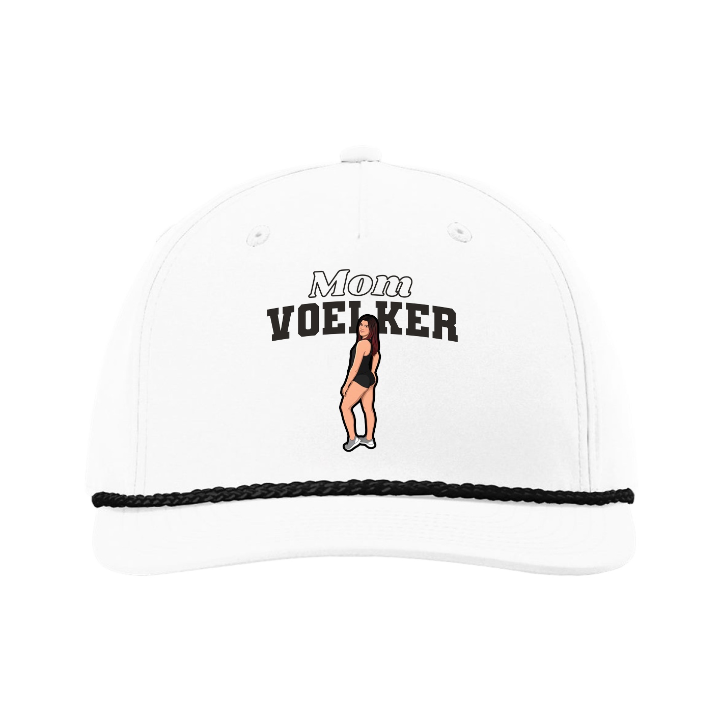 Five-Panel Classic Rope Cap — Mothers Day Block in White