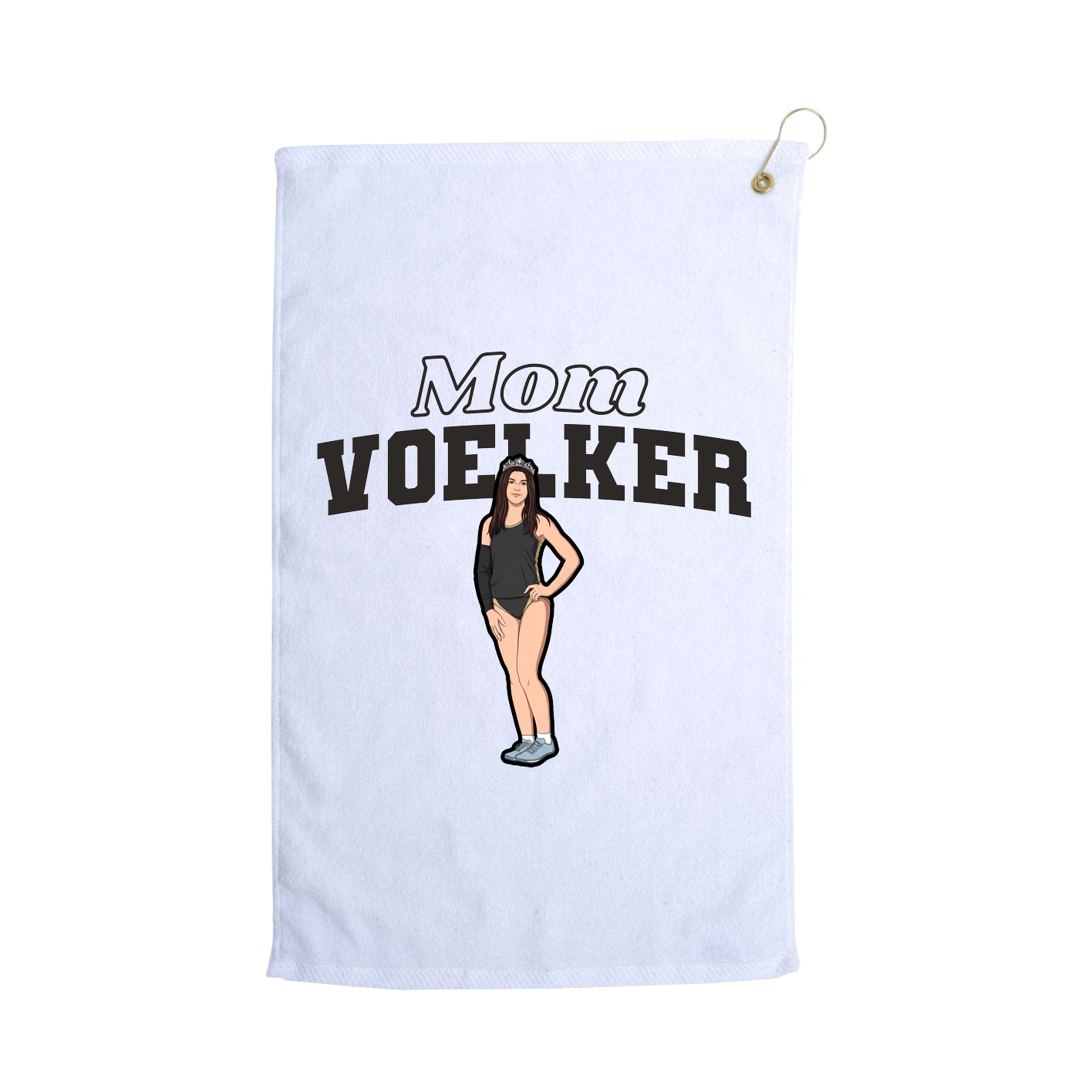 Golf Towel — Mothers Day Block in White