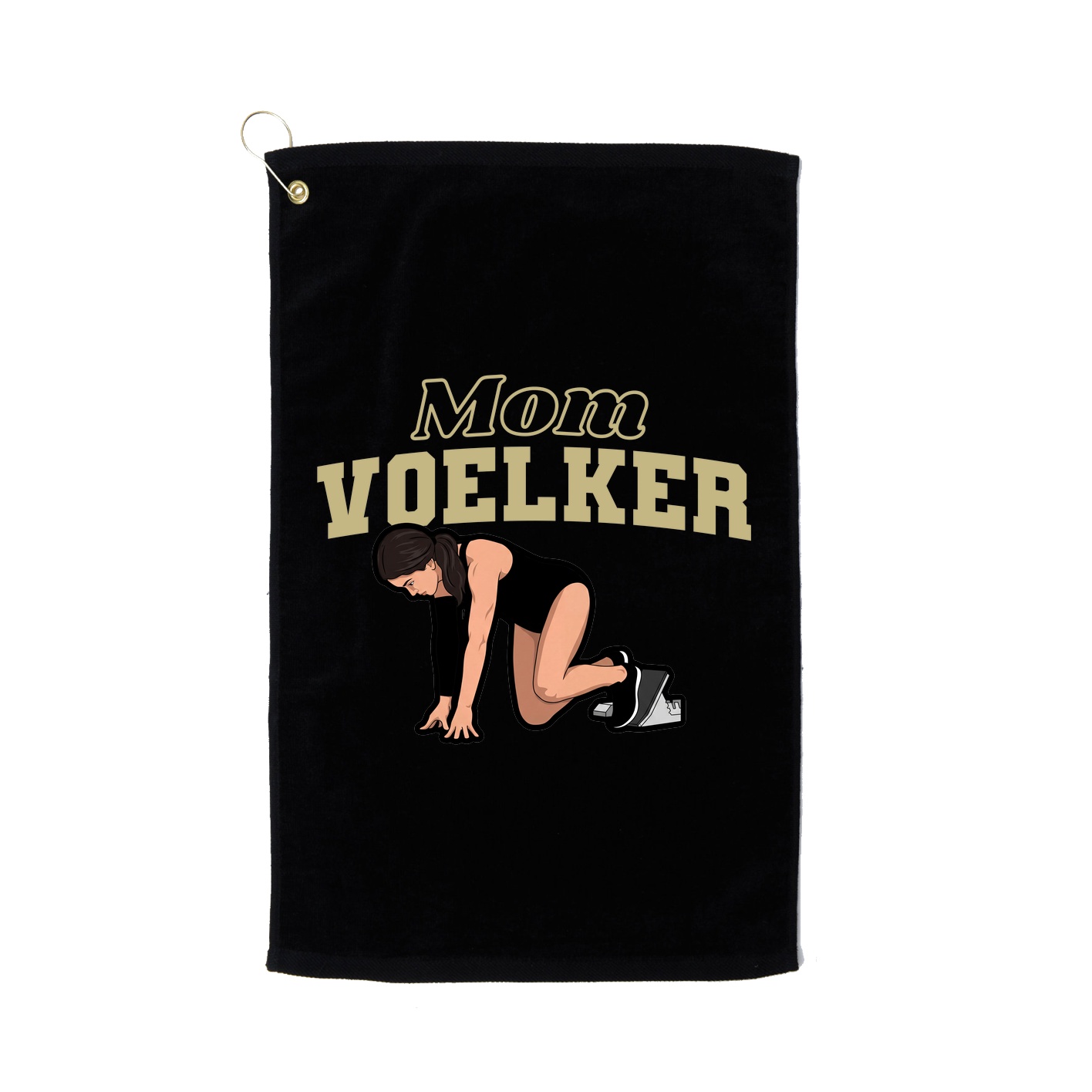 Golf Towel — Mothers Day Block in Black