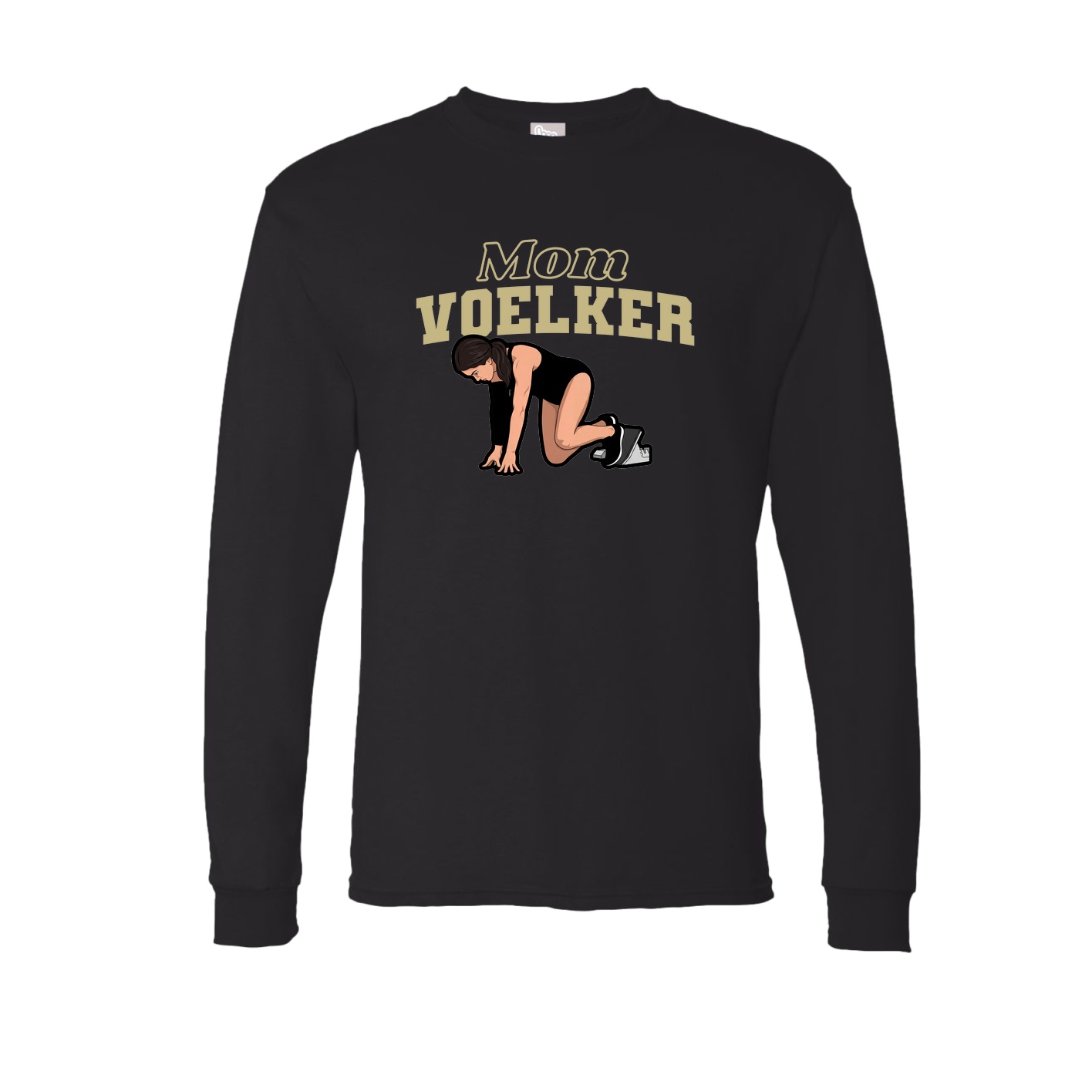 Long Sleeve Tee — Mothers Day Block in Black