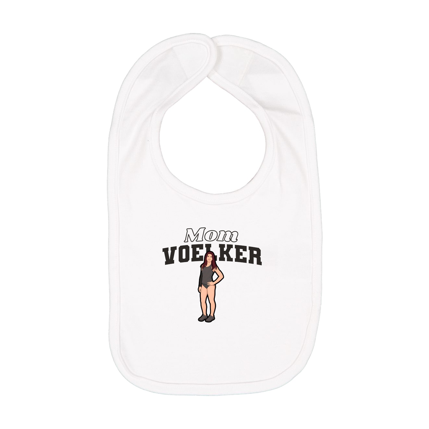 Infant Bib — Mothers Day Block in White