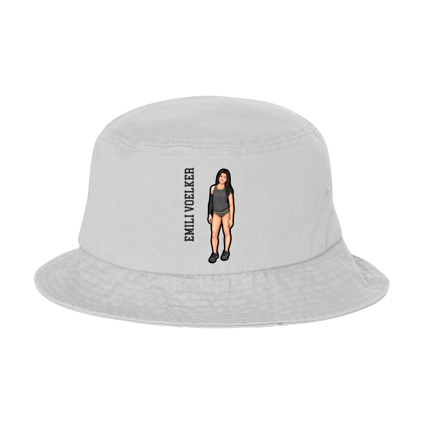 Bucket Cap — Name Vertical in White