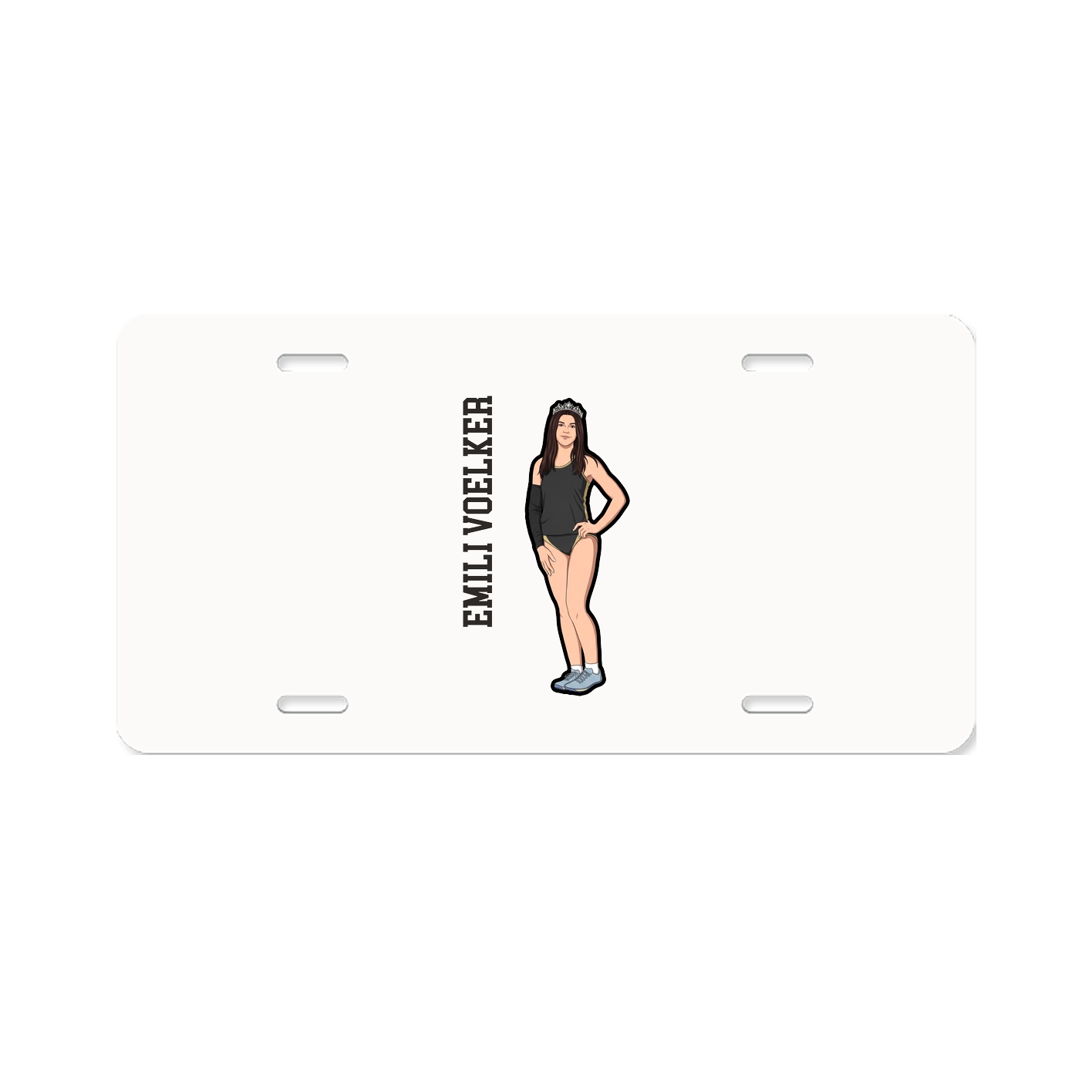License Plate — Name Vertical in Classic