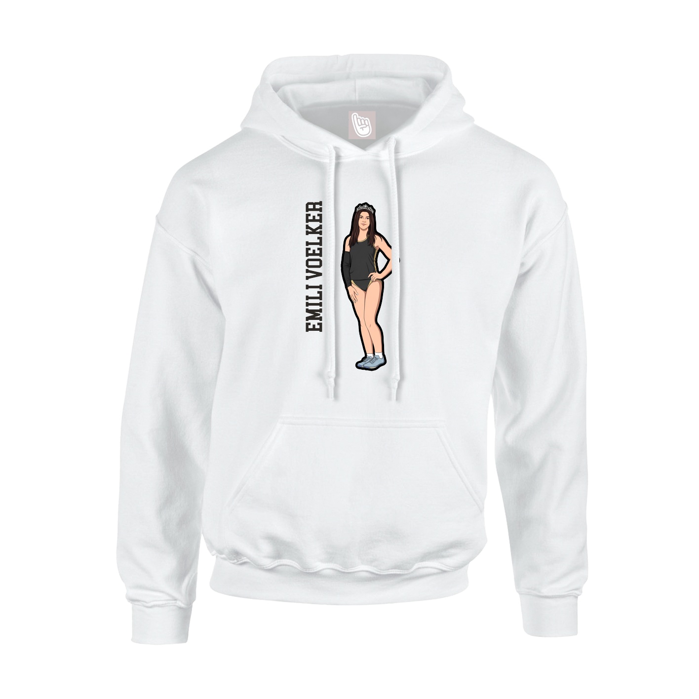 Youth Hoodie — Name Vertical in White
