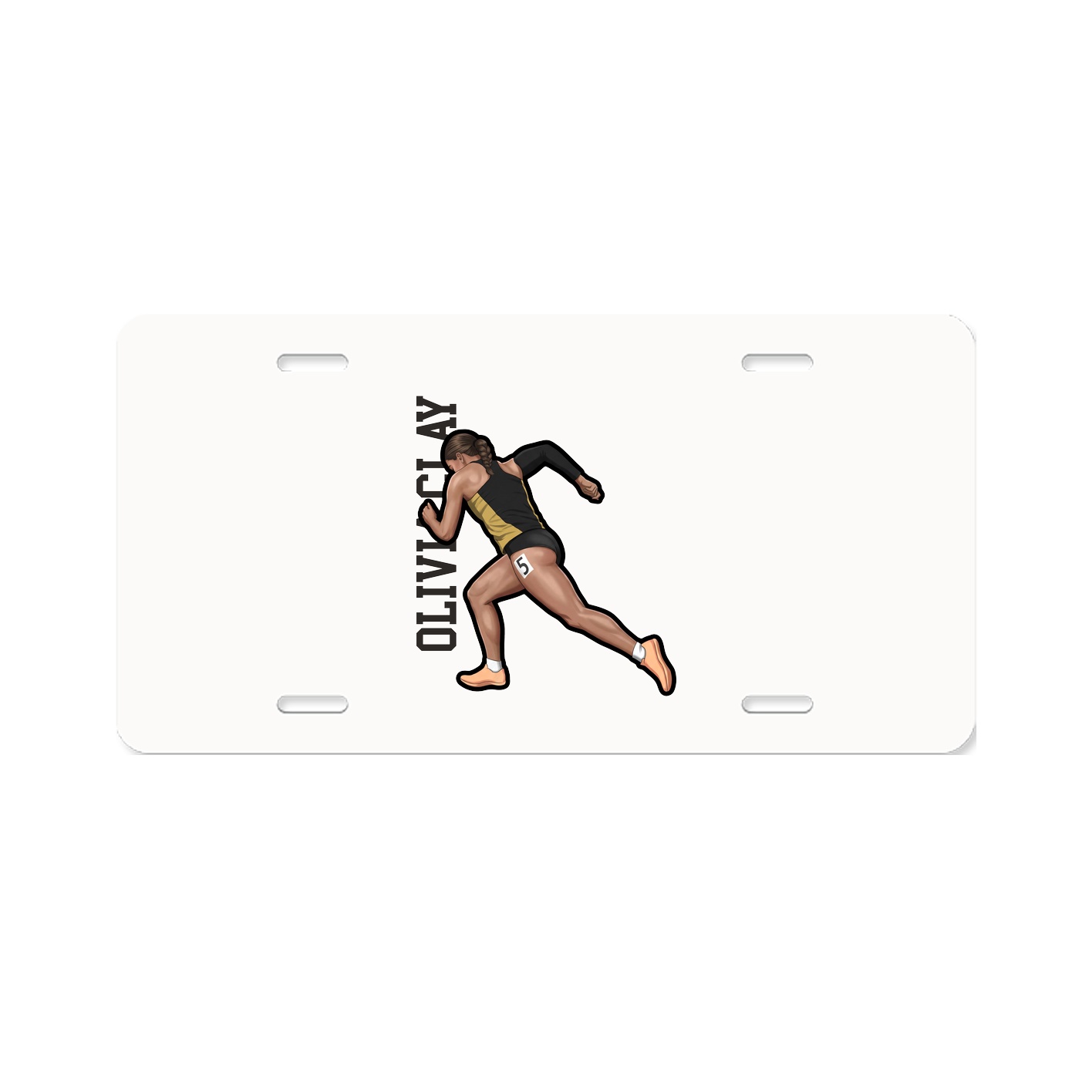 License Plate — Name Vertical in Classic