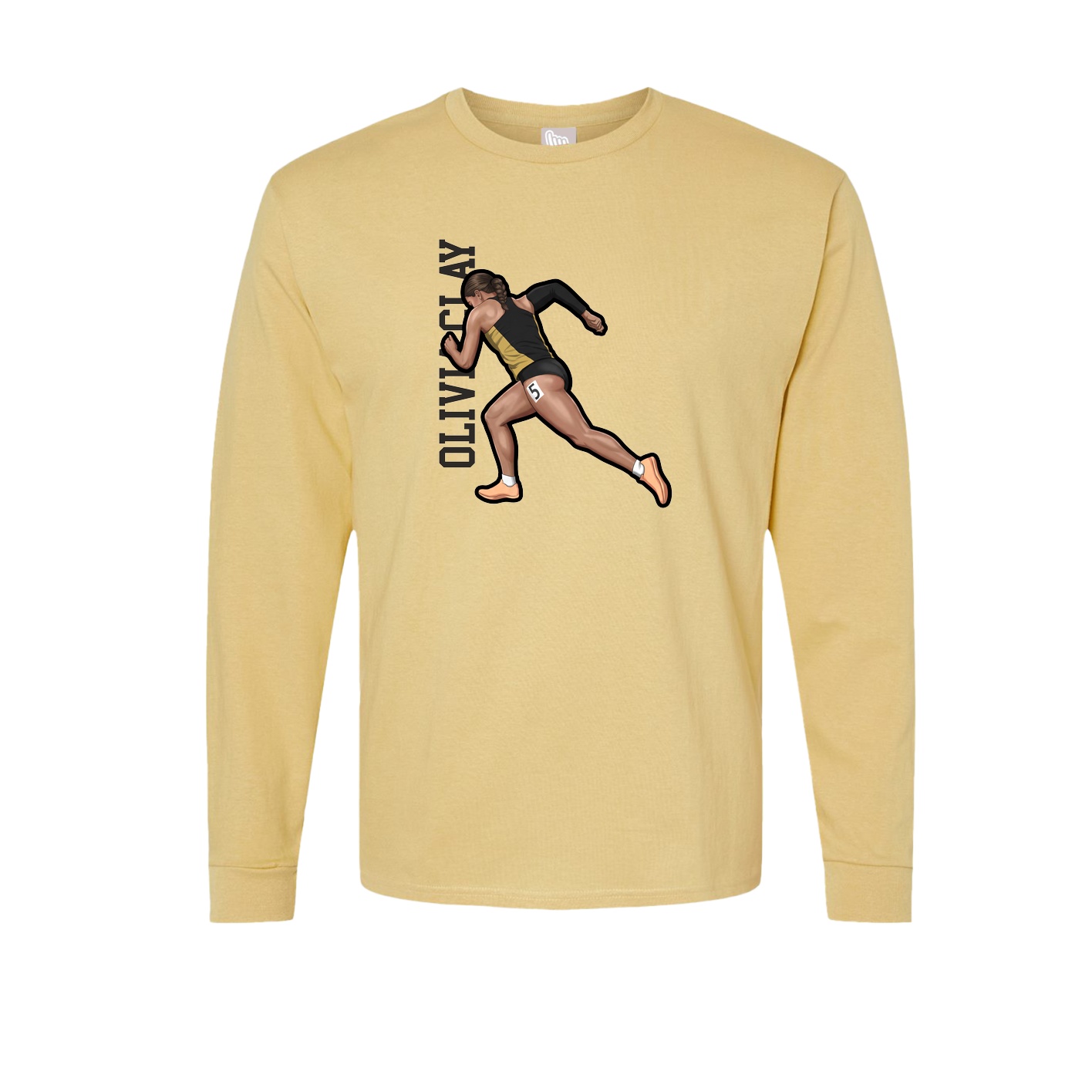 Long Sleeve Tee — Name Vertical in Vegas Gold