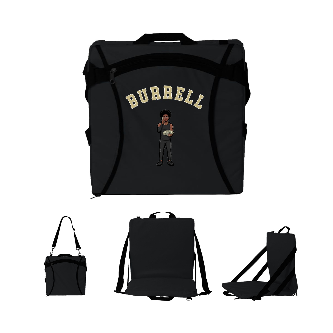 Folding Stadium Seat — Shirsey Arch in Black