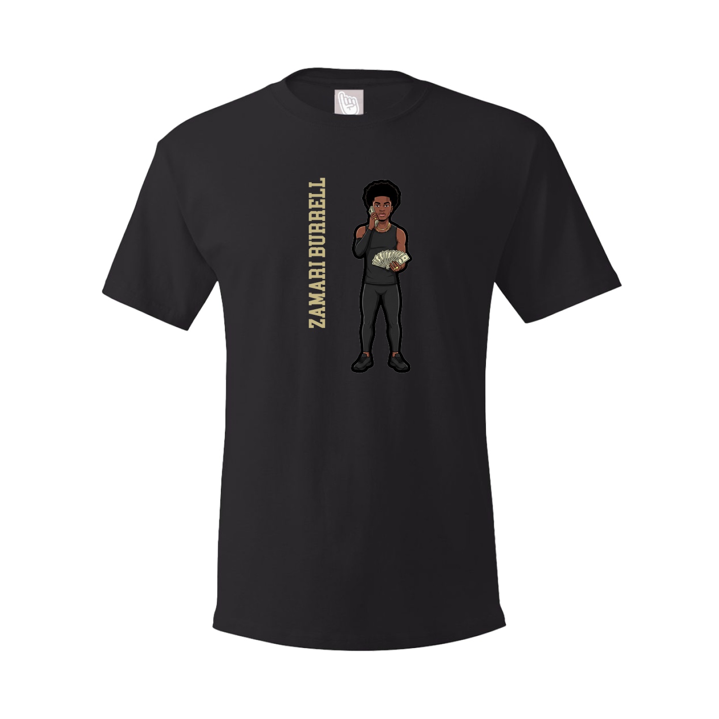 Youth Tee — Name Vertical in Black