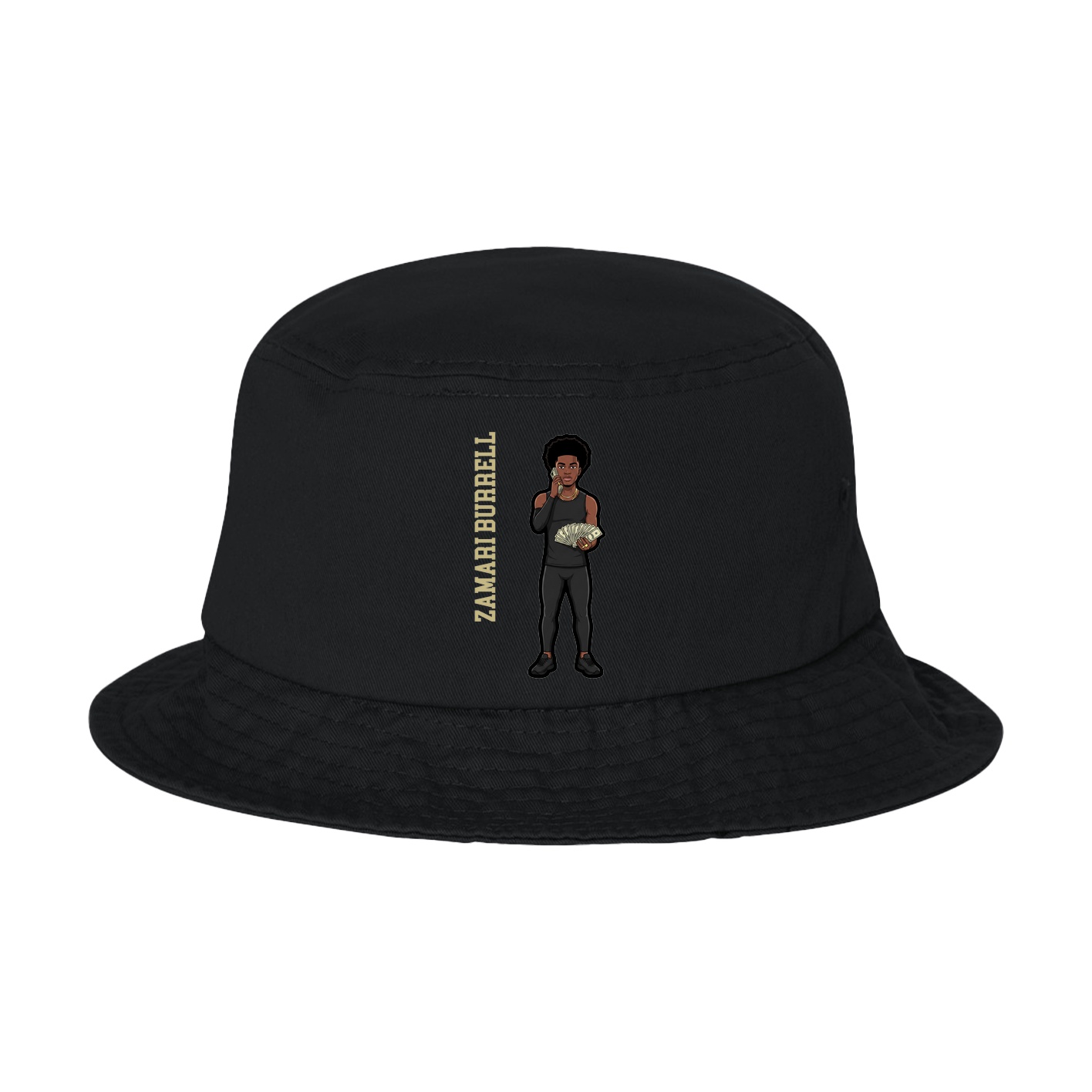 Bucket Cap — Name Vertical in Black