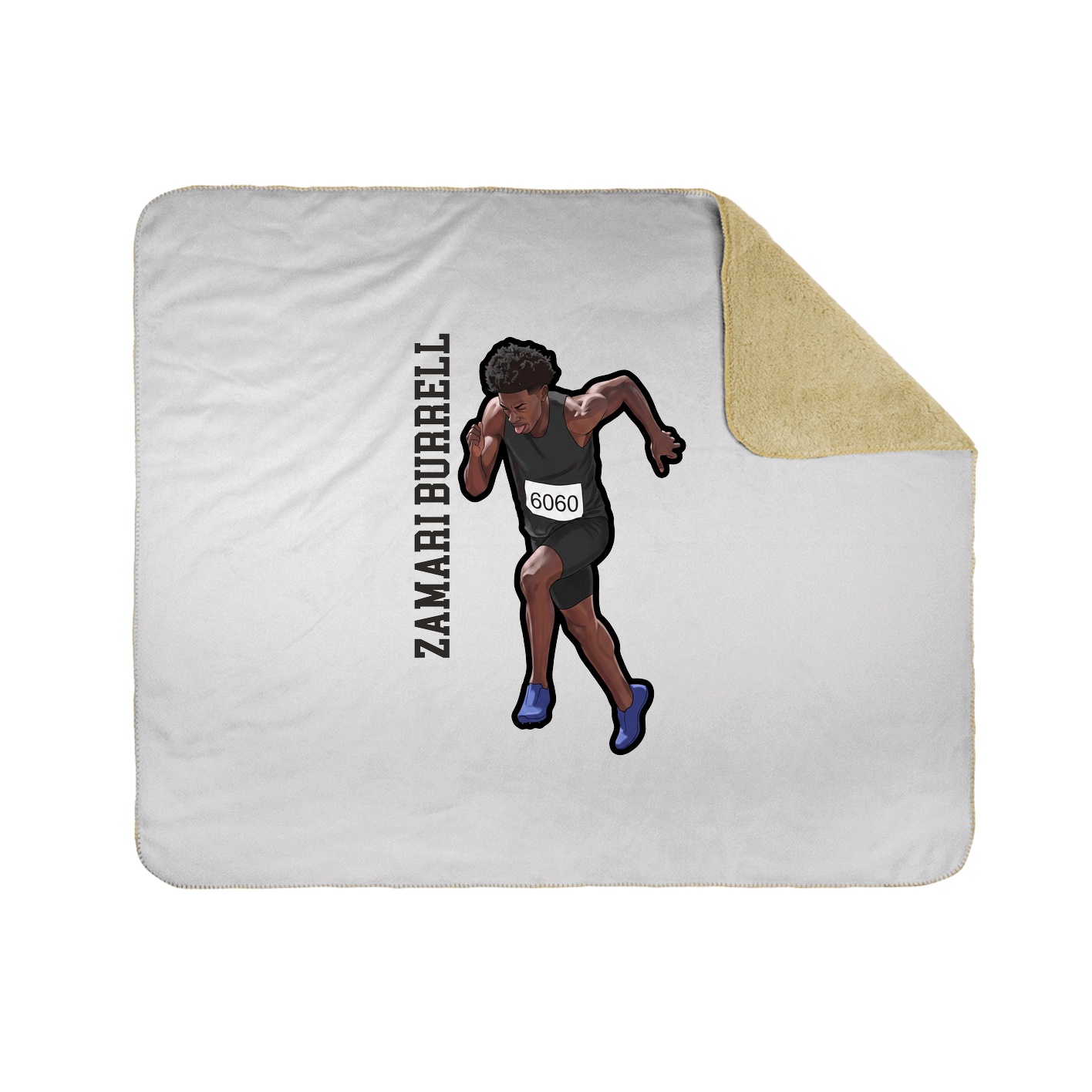 Throw Blanket — Name Vertical in White