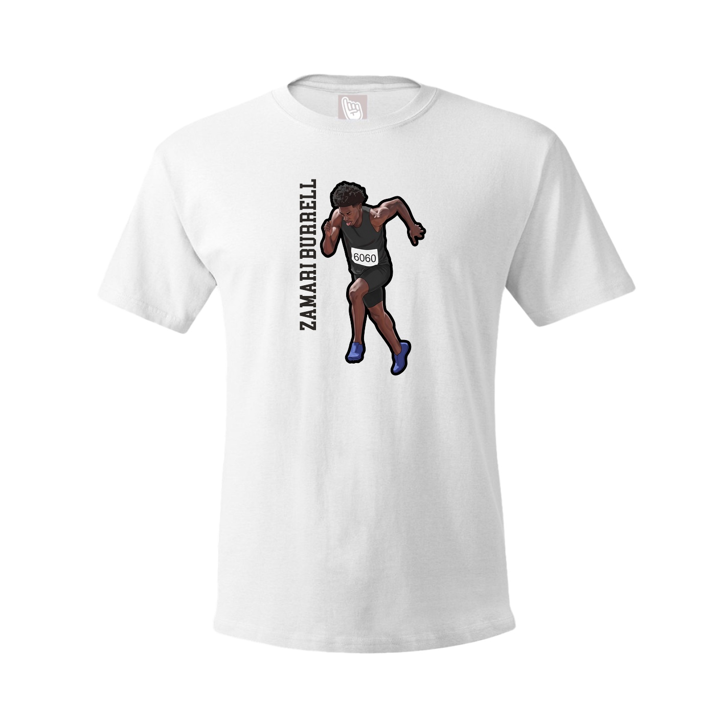 Youth Tee — Name Vertical in White
