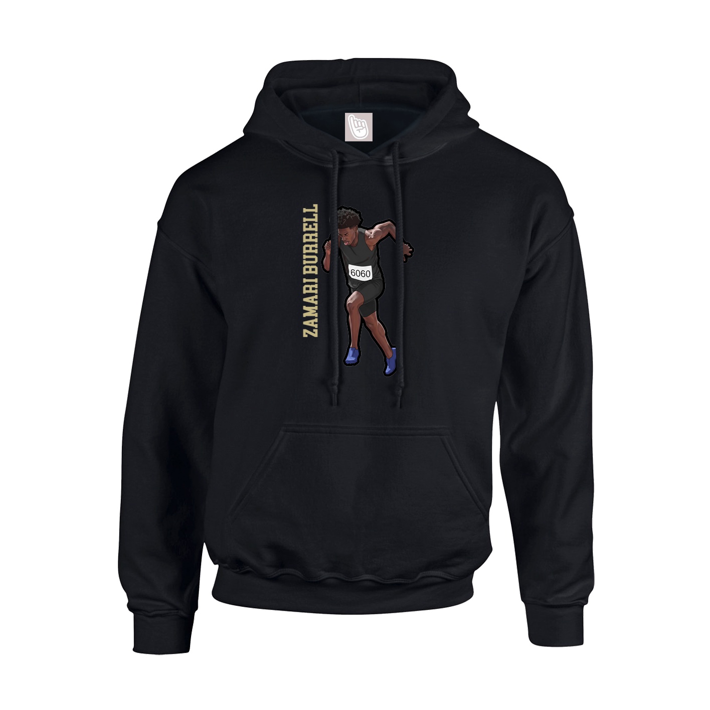 Hoodie — Name Vertical in Black