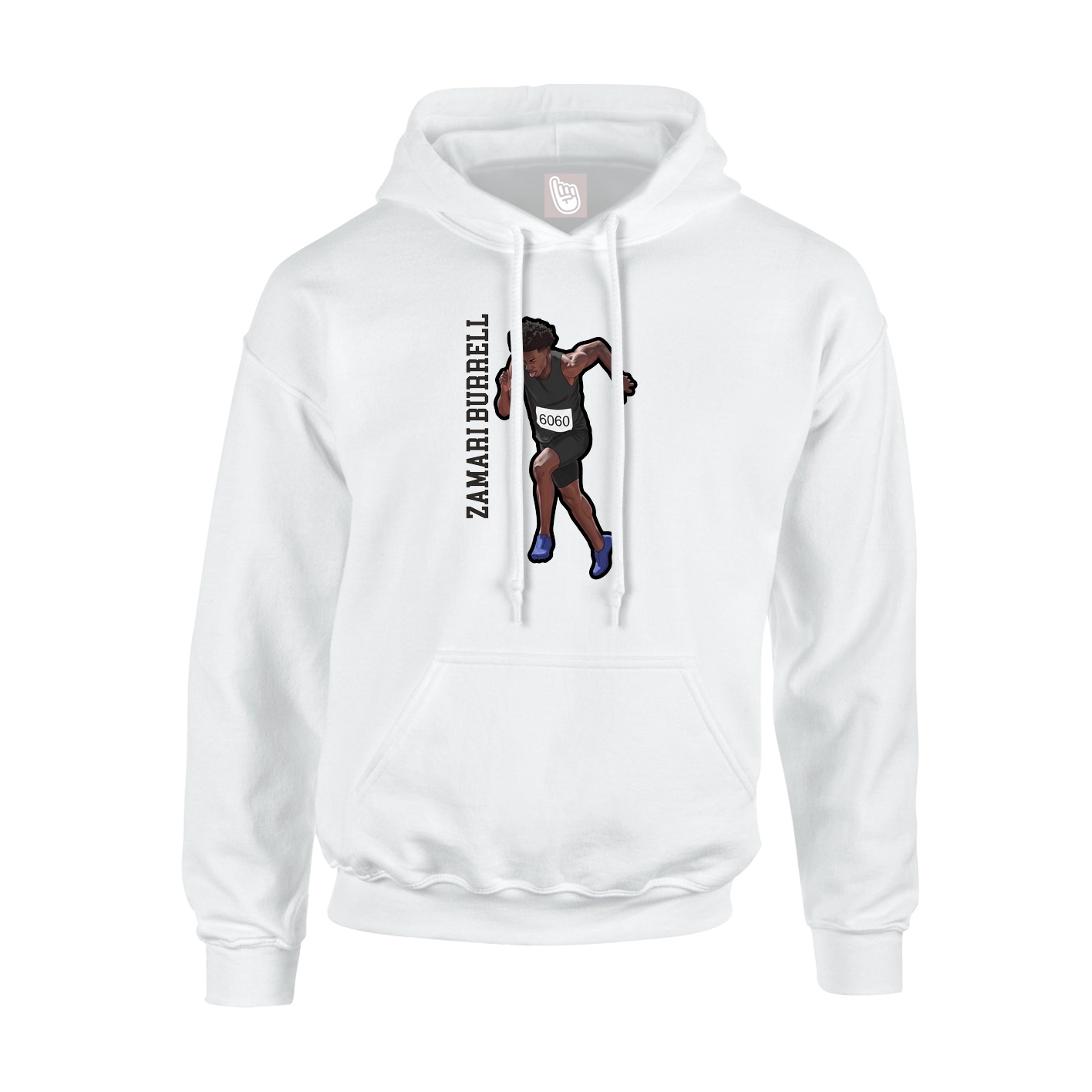 Hoodie — Name Vertical in White