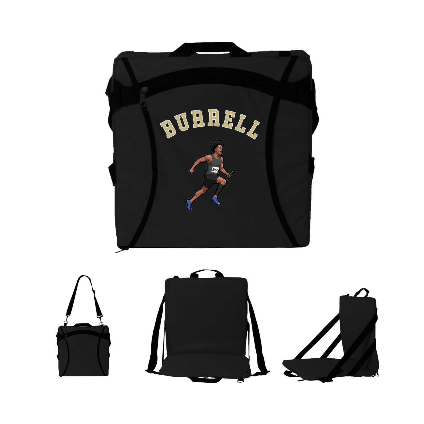 Folding Stadium Seat — Shirsey Arch in Black