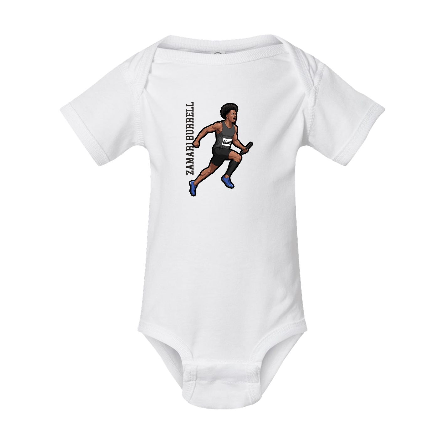 Baby Onesie — Name Vertical in White