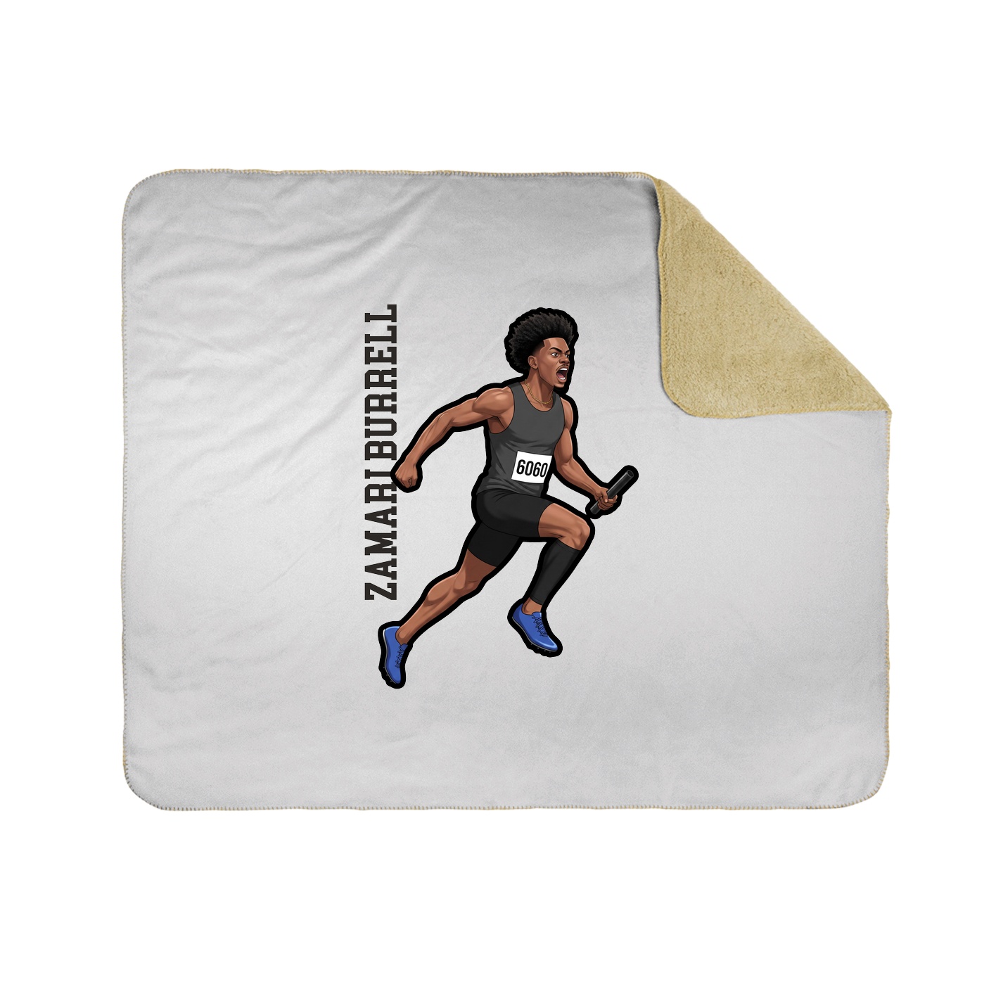 Throw Blanket — Name Vertical in White
