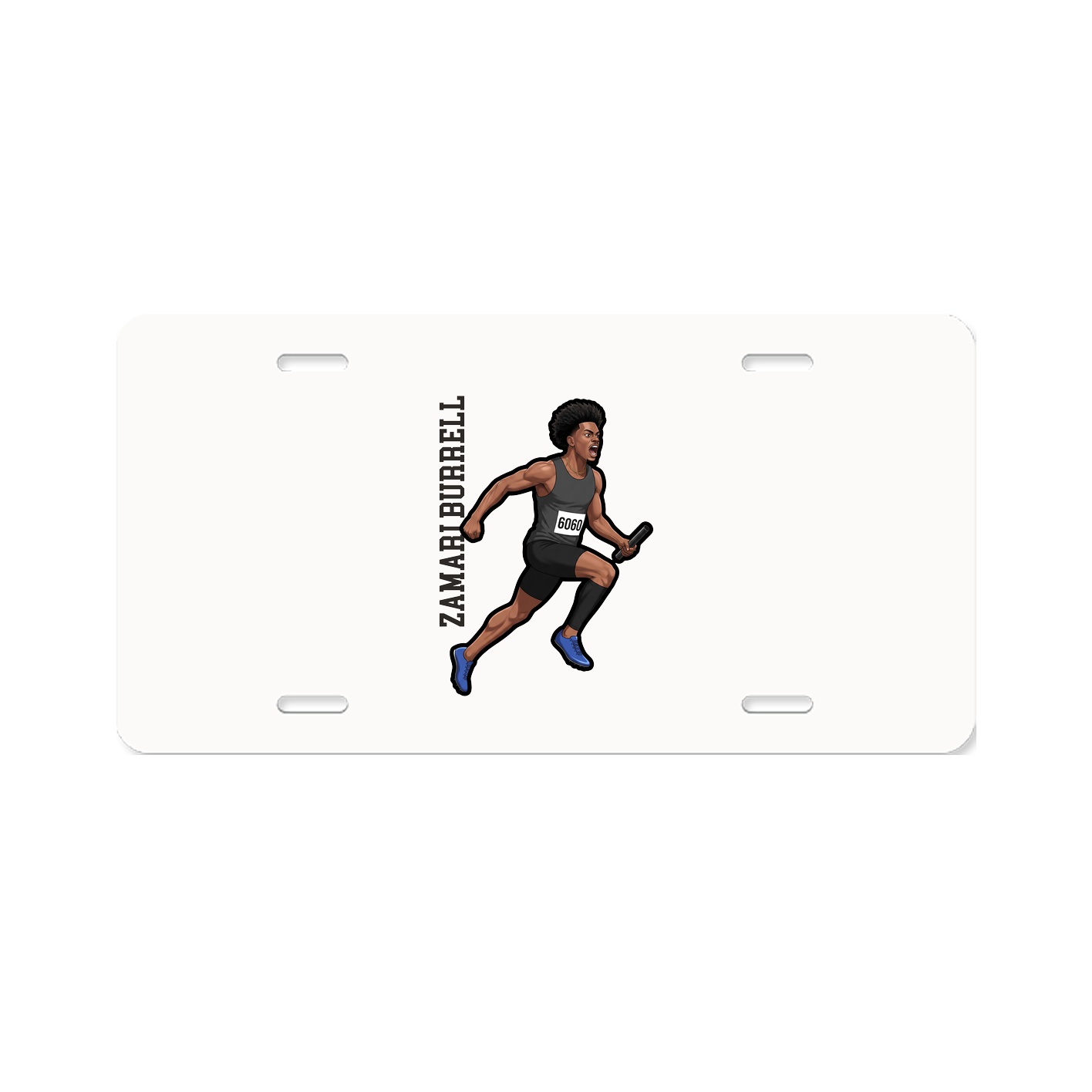 License Plate — Name Vertical in Classic