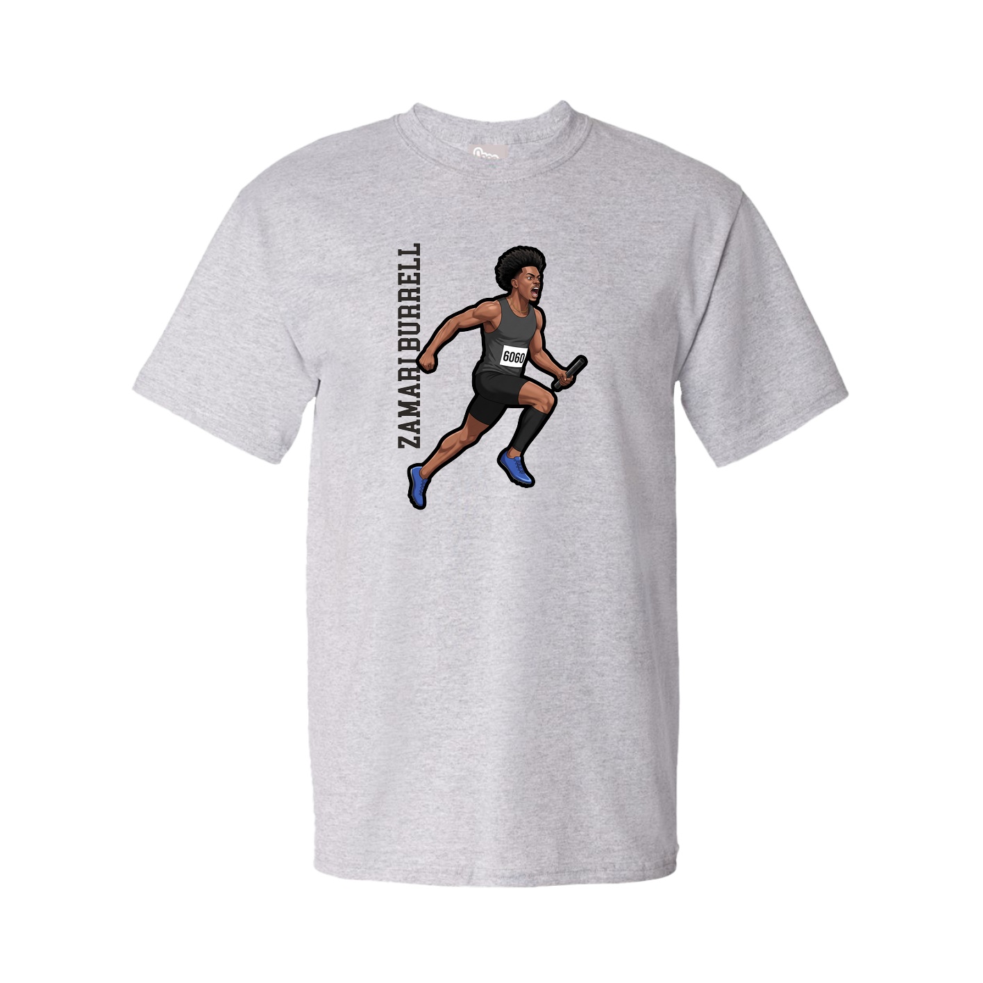 Youth Tee — Name Vertical in Grey