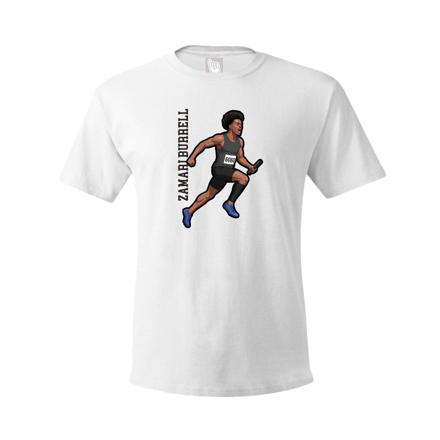 Youth Tee — Name Vertical in White