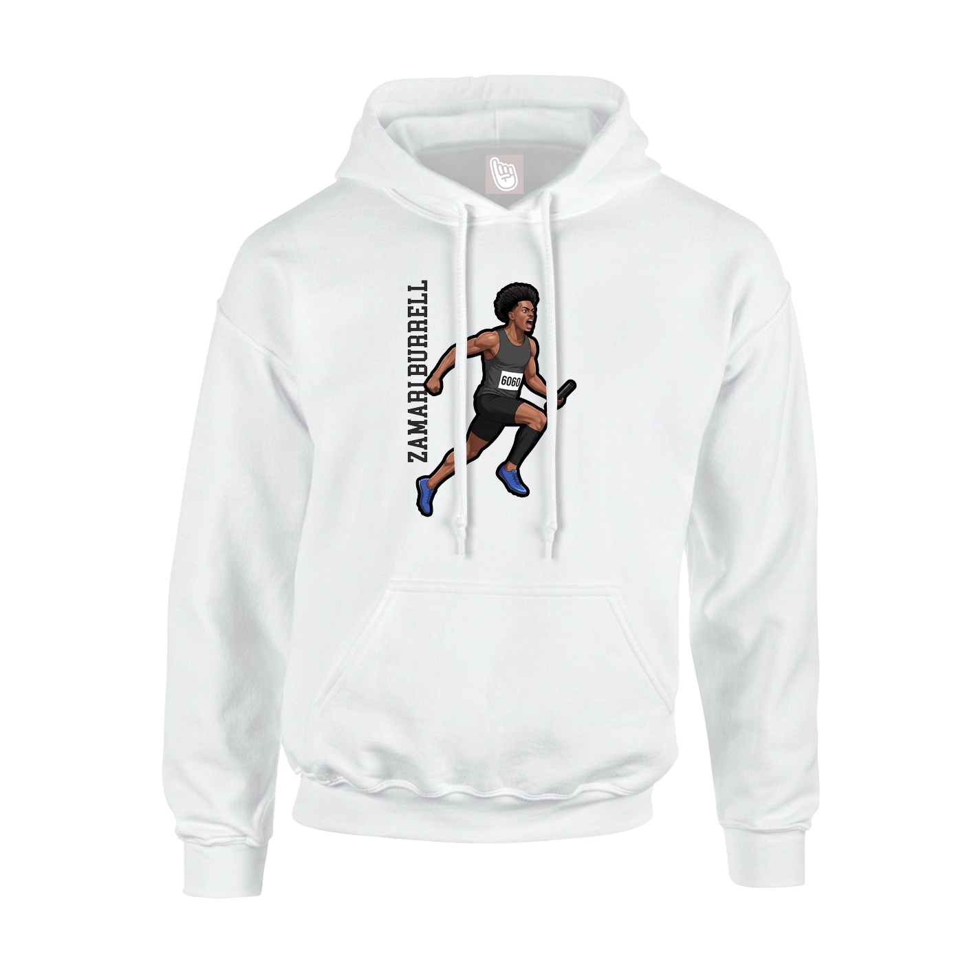 Youth Hoodie — Name Vertical in White