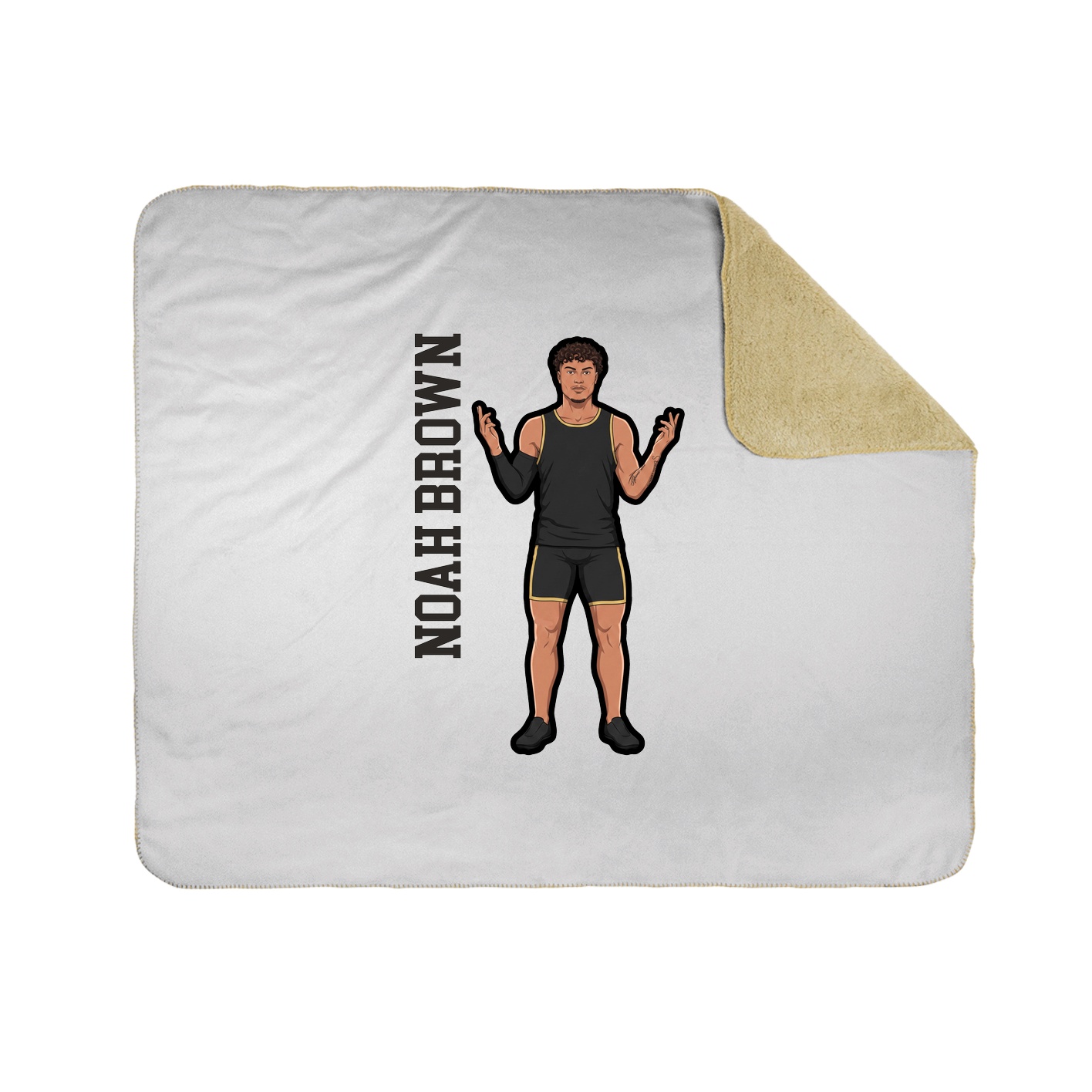 Throw Blanket — Name Vertical in White