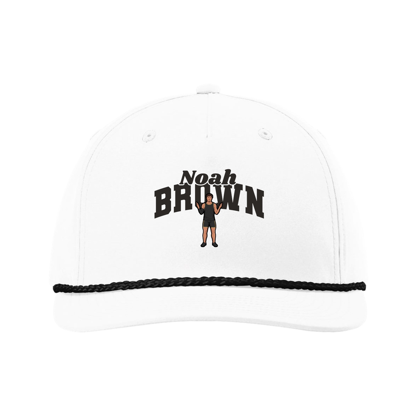 Five-Panel Classic Rope Cap — Signature Arch in White