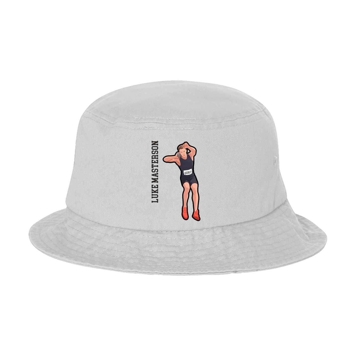 Bucket Cap — Name Vertical in White