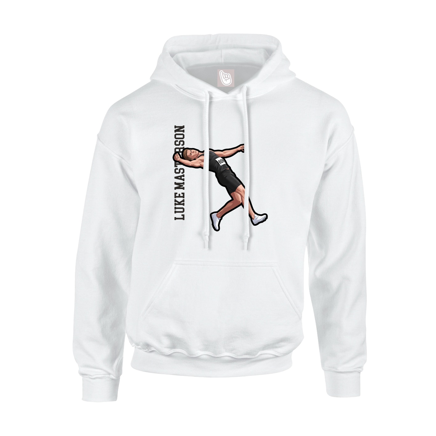 Hoodie — Name Vertical in White