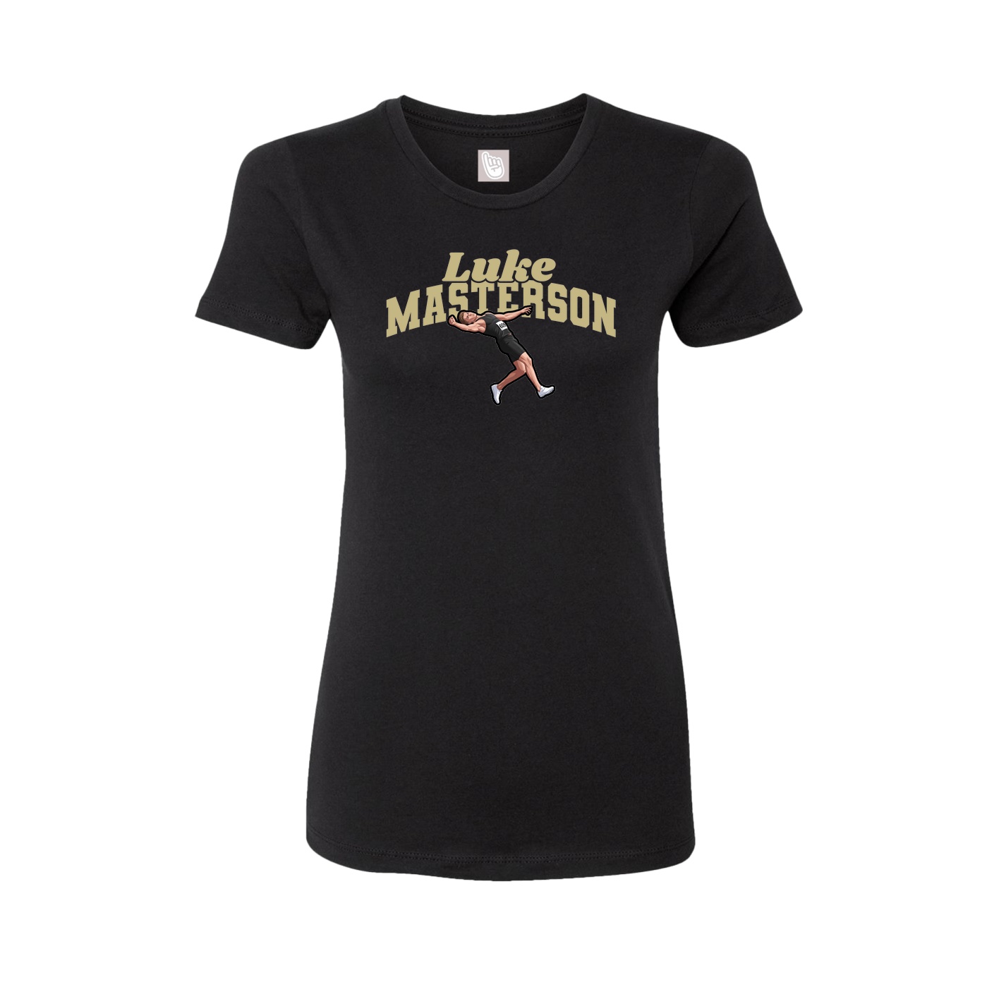 Fitted Women's Tee — Signature Arch in Black