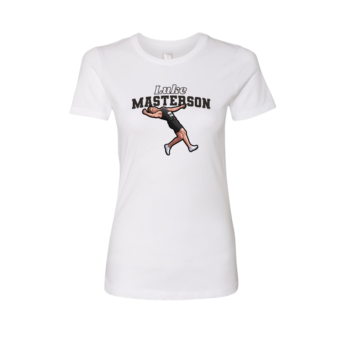 Fitted Women's Tee — Name Arch in White