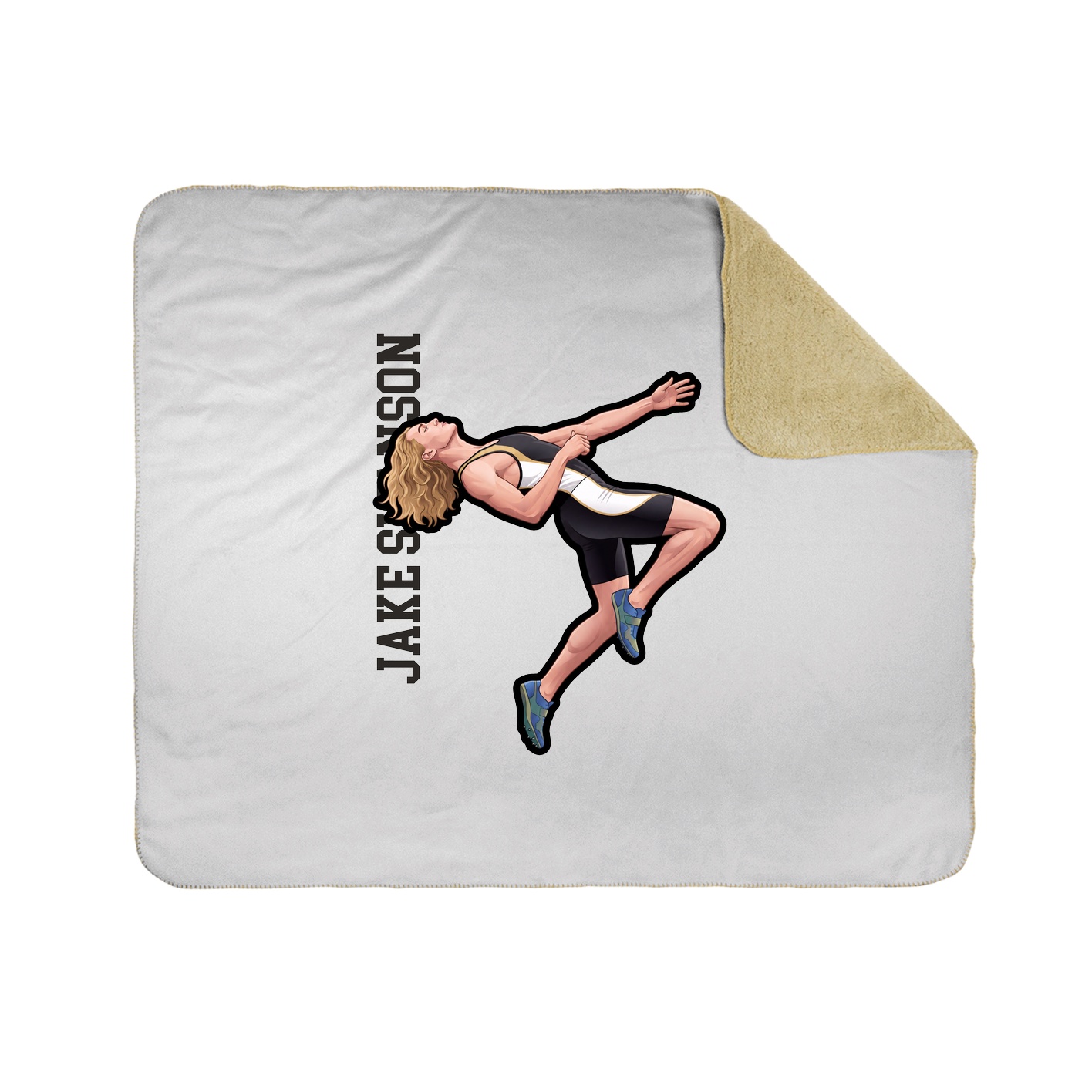Throw Blanket — Name Vertical in White