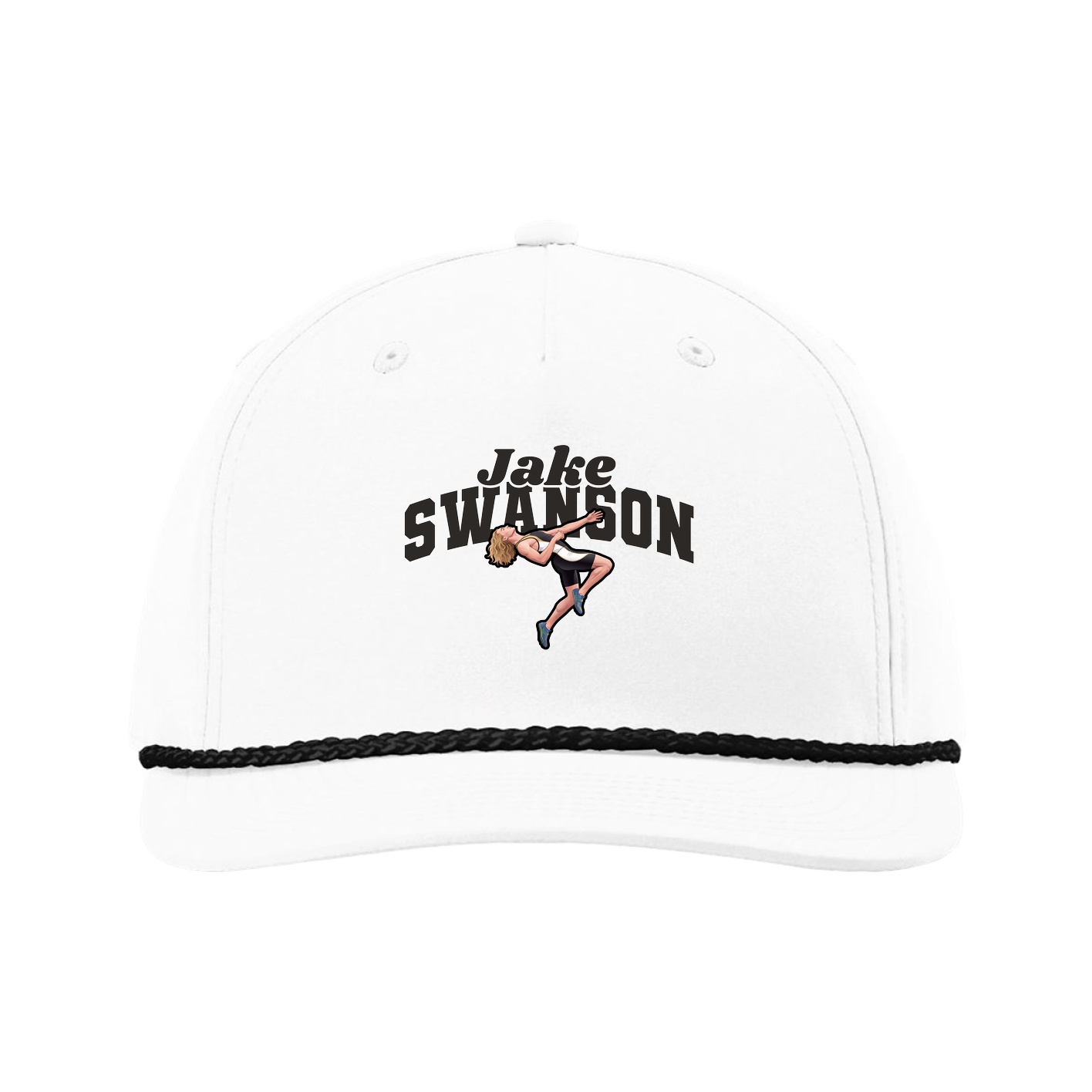 Five-Panel Classic Rope Cap — Signature Arch in White